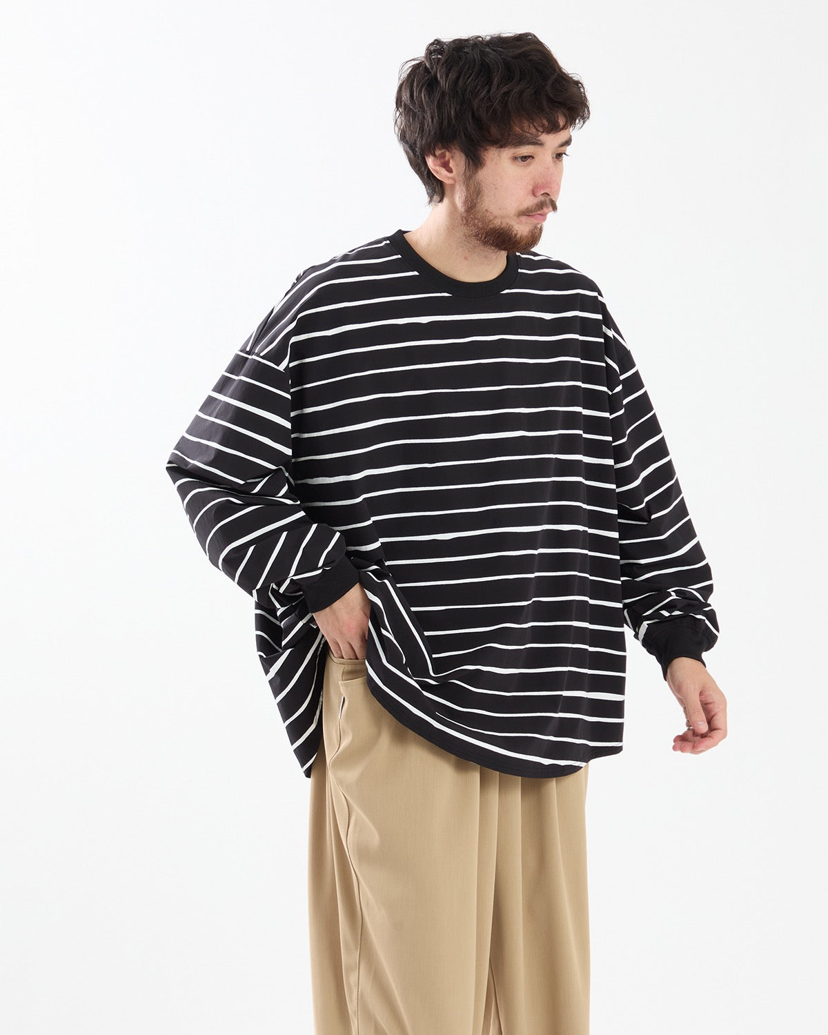 SUPER BIG LS TEE (NYLON STRIPE)