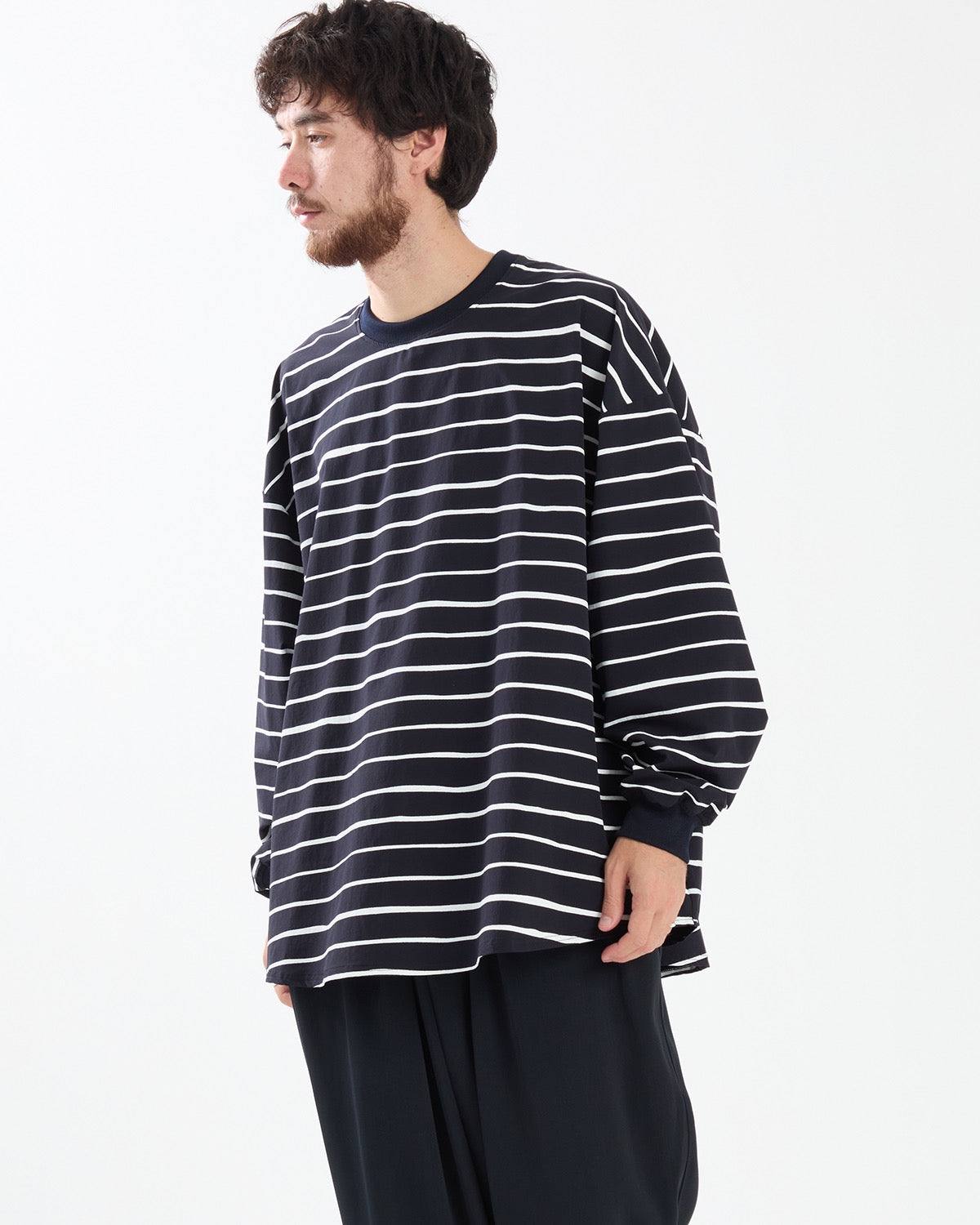 SUPER BIG LS TEE (NYLON STRIPE)
