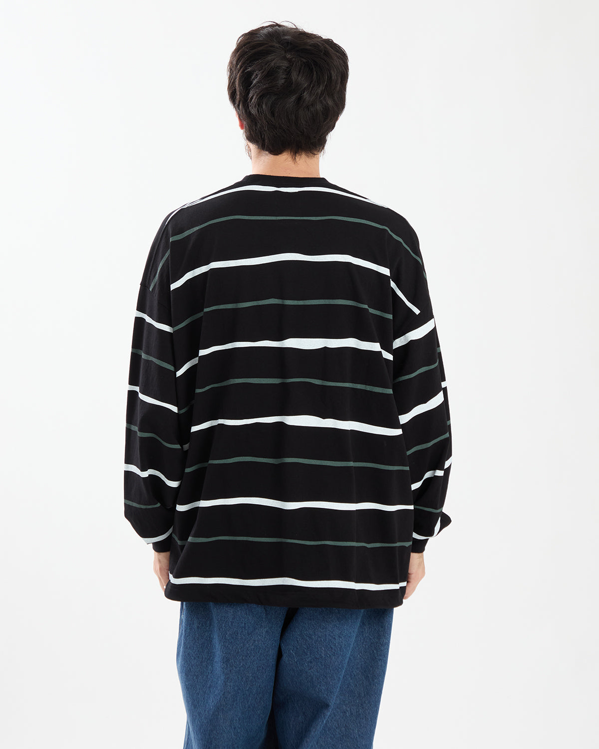 SUPER BIG STRIPE LS TEE (W/DRAWSTRINGS)