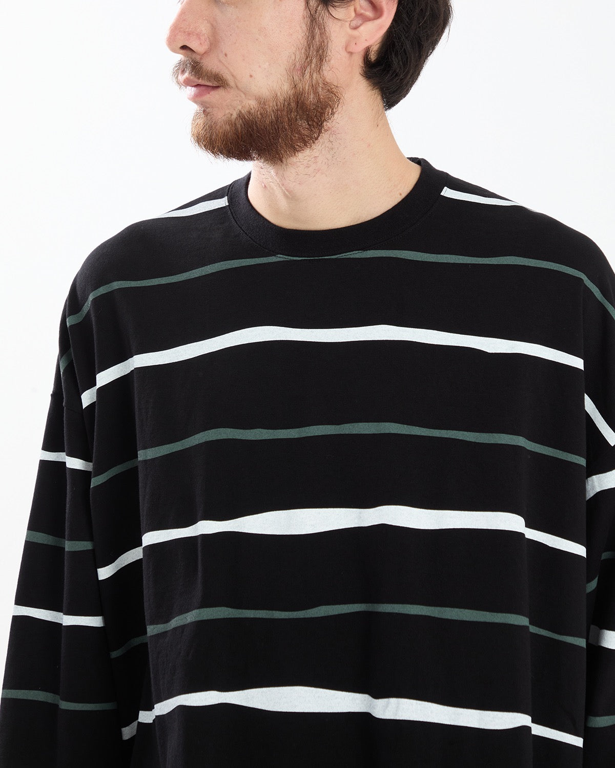 SUPER BIG STRIPE LS TEE (W/DRAWSTRINGS)