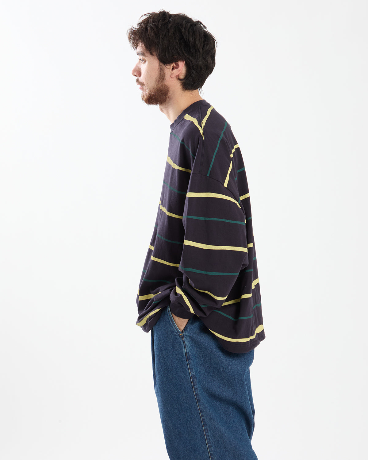 SUPER BIG STRIPE LS TEE (W/DRAWSTRINGS)