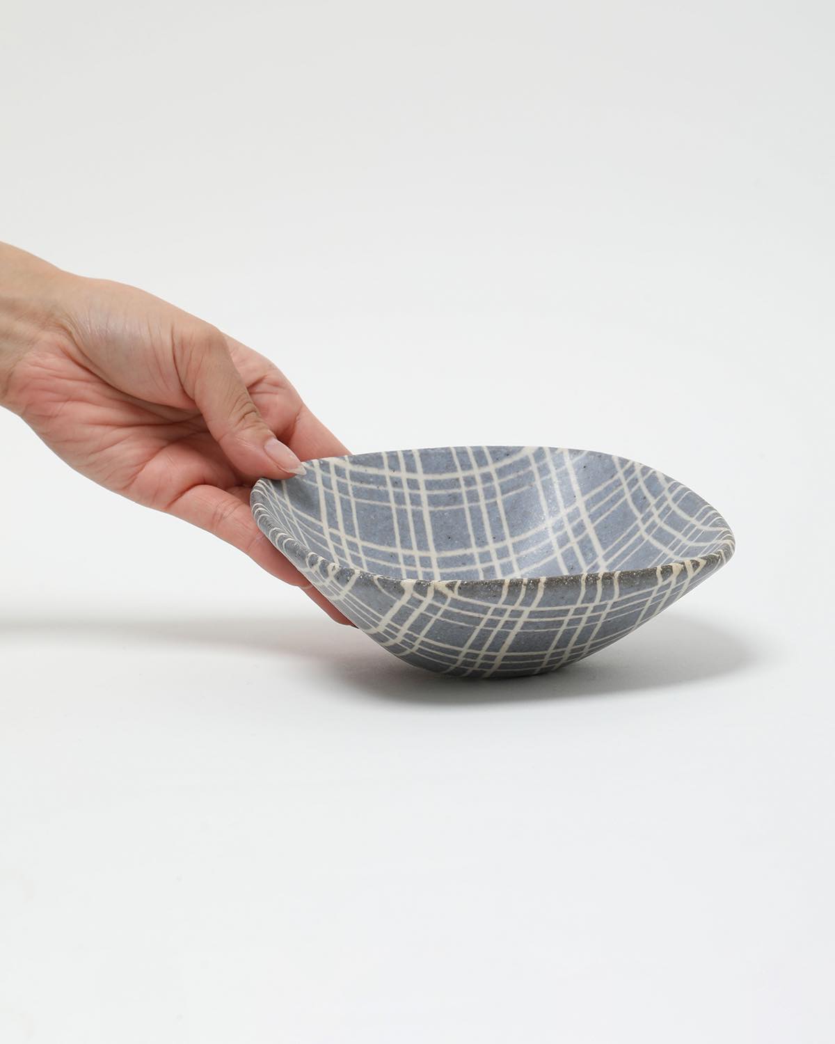 SQUARE BOWL - CHECK INDIGO