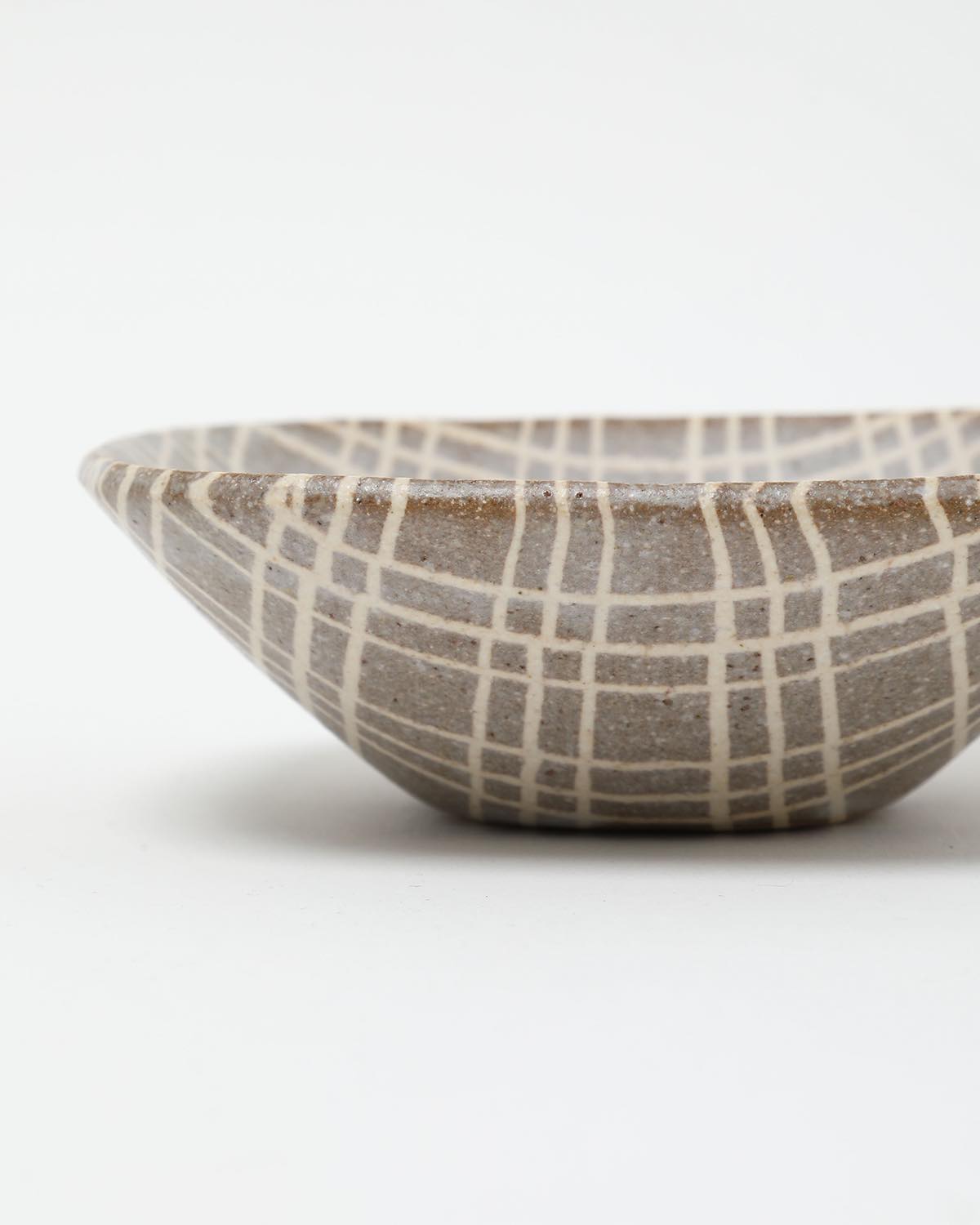SQUARE BOWL - CHECK BROWN