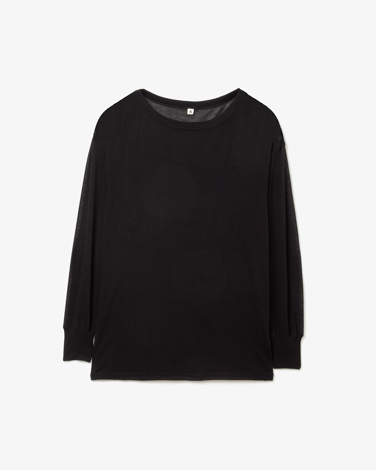 SHEER GEORGETTE COTTON CREWNECK PULLOVER