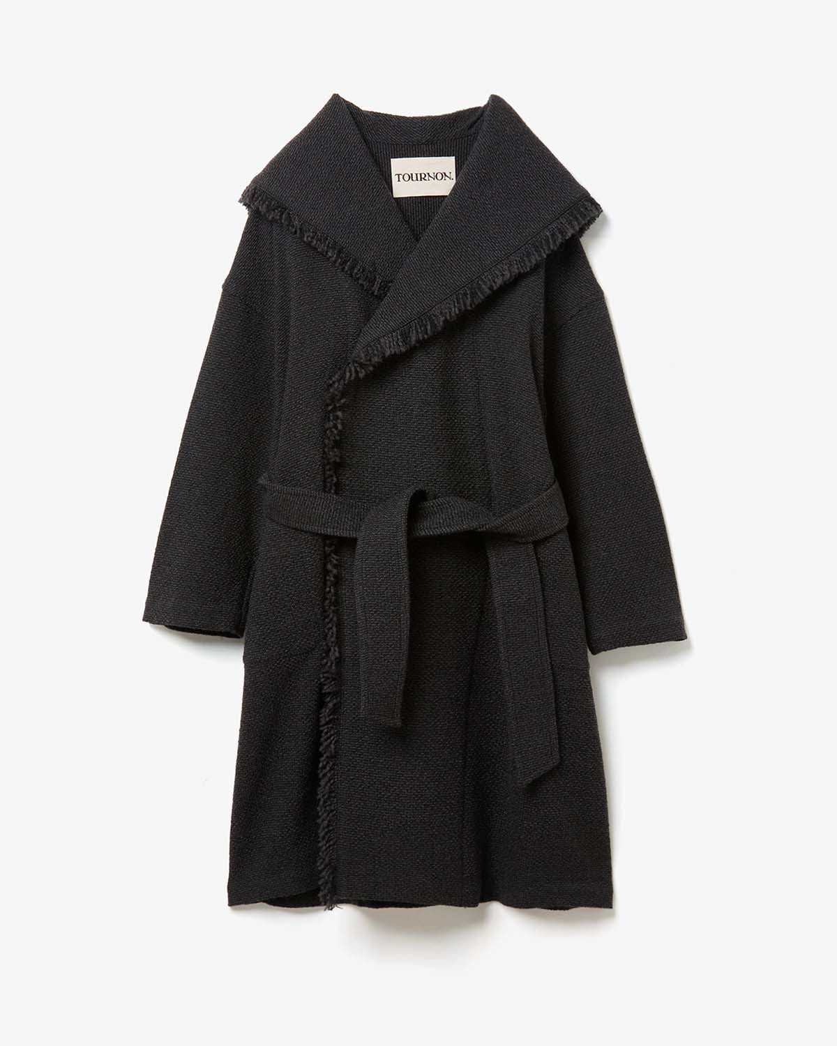 WOOL HAIRLINE ROBE COAT