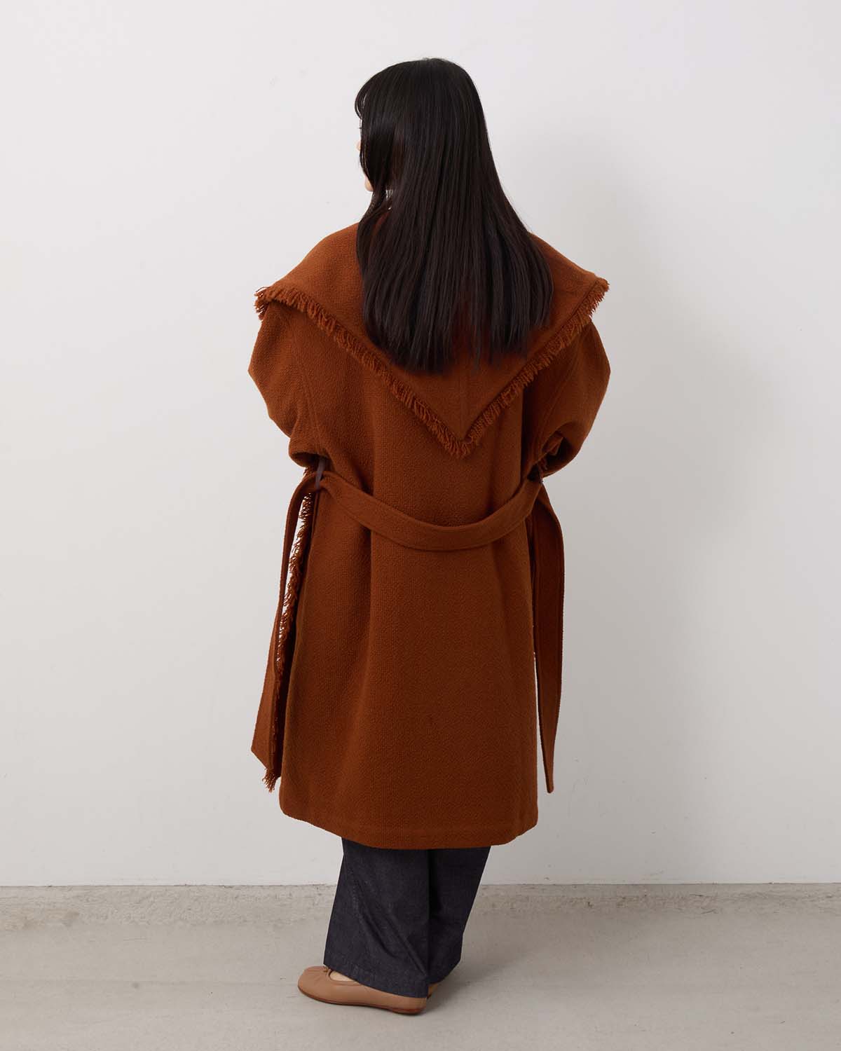 WOOL HAIRLINE ROBE COAT