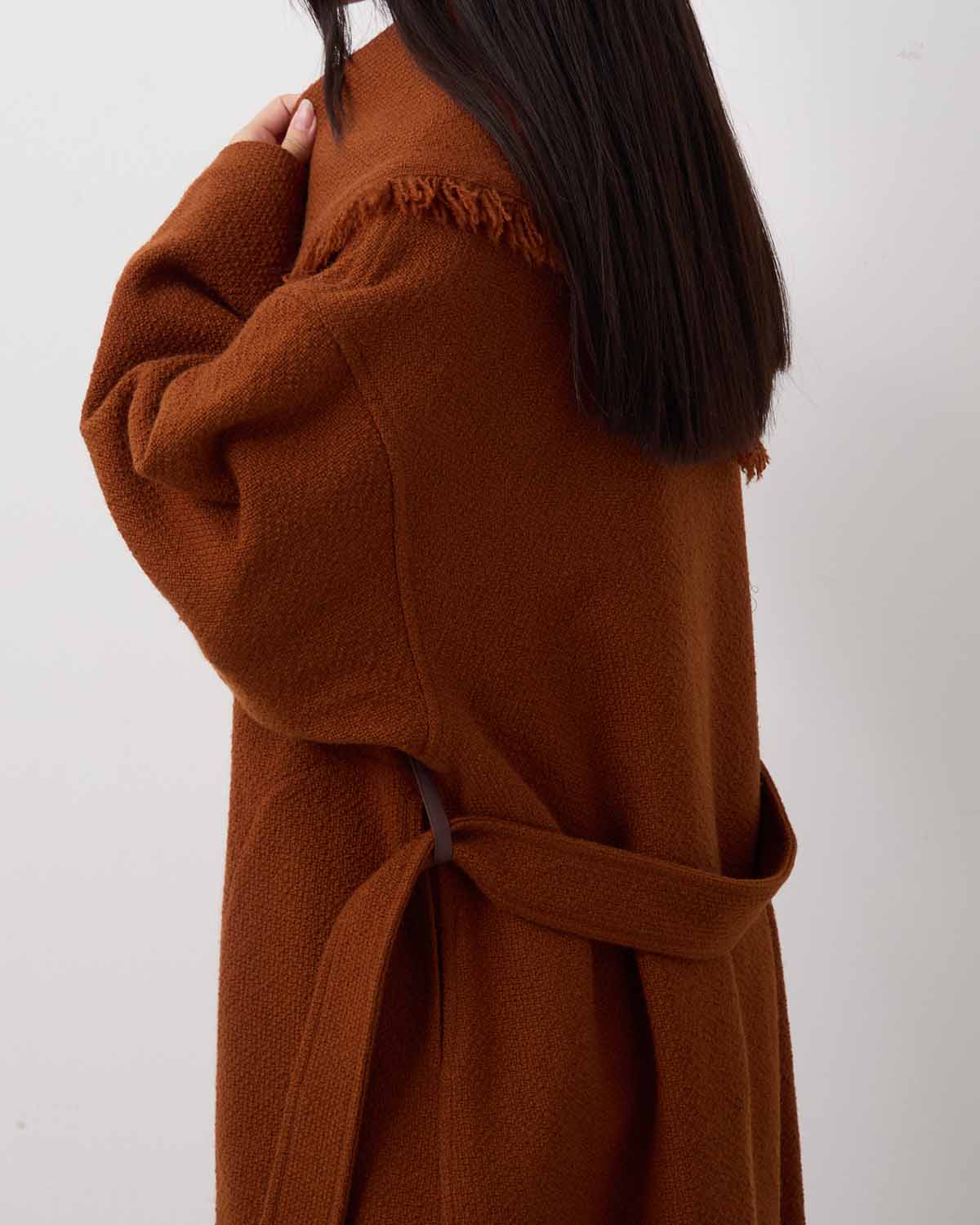 WOOL HAIRLINE ROBE COAT