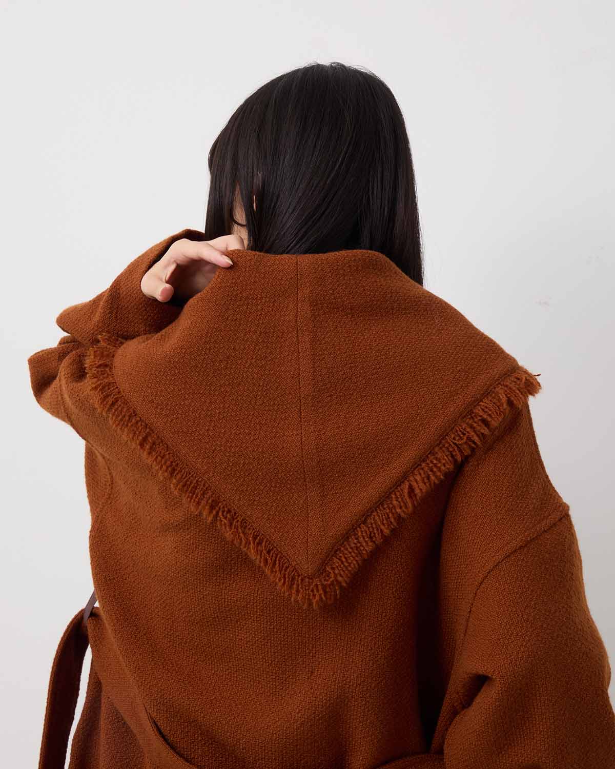 WOOL HAIRLINE ROBE COAT