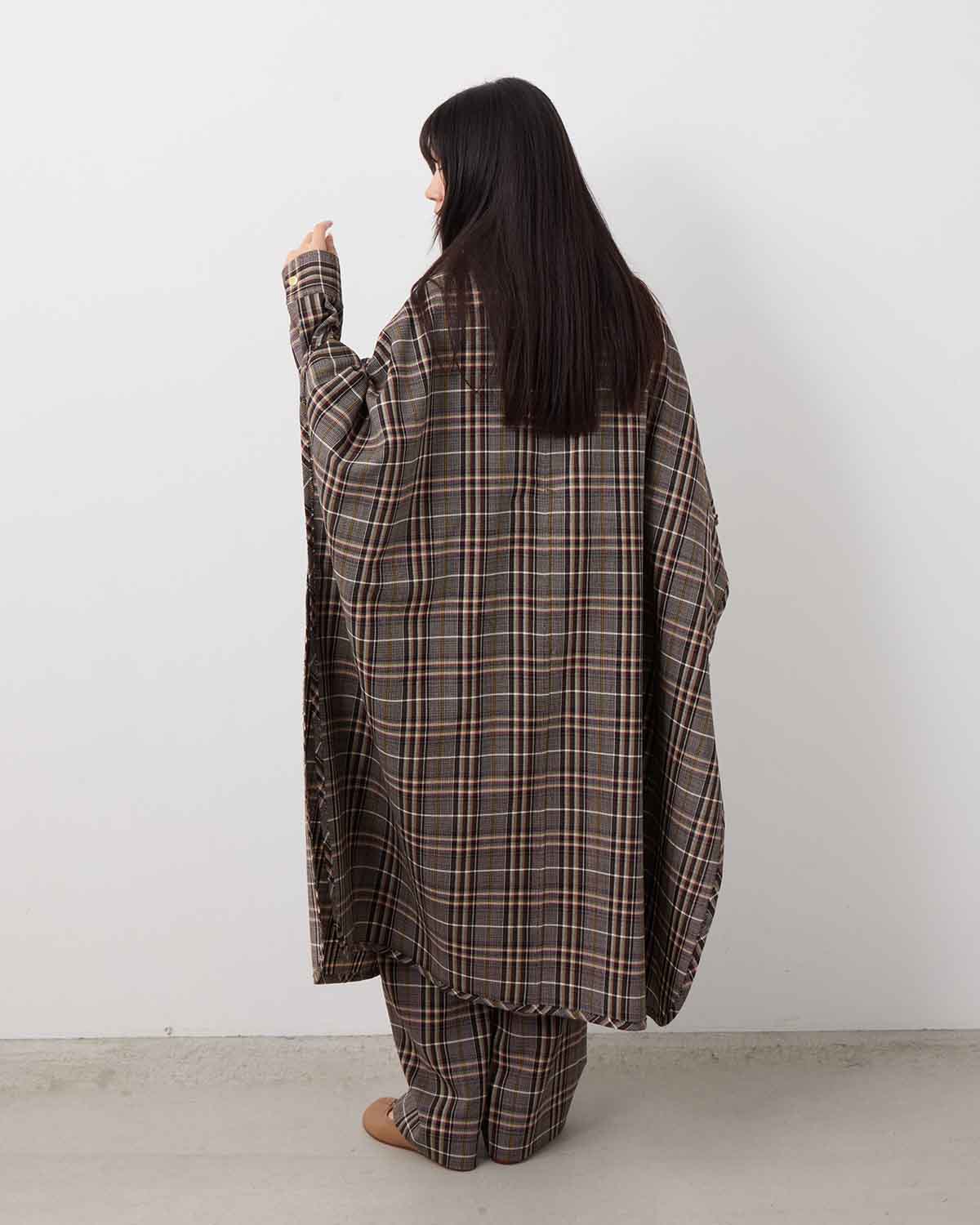 TRADITINAL PLAID CAPE