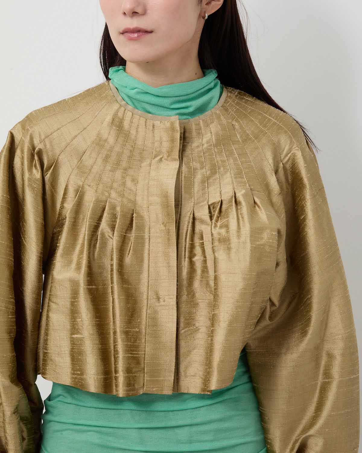 HANDWOVEN SILK CROPPED JK