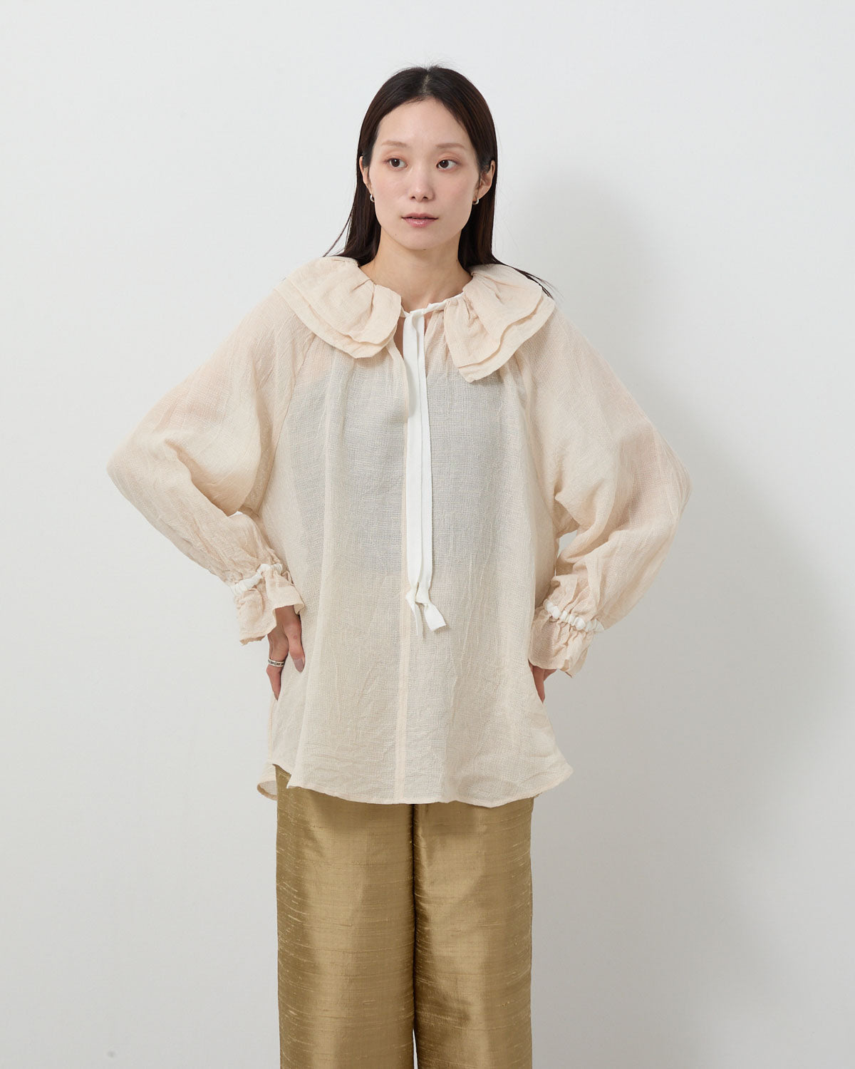 C/L MESH DOUBLE COLLAR BL