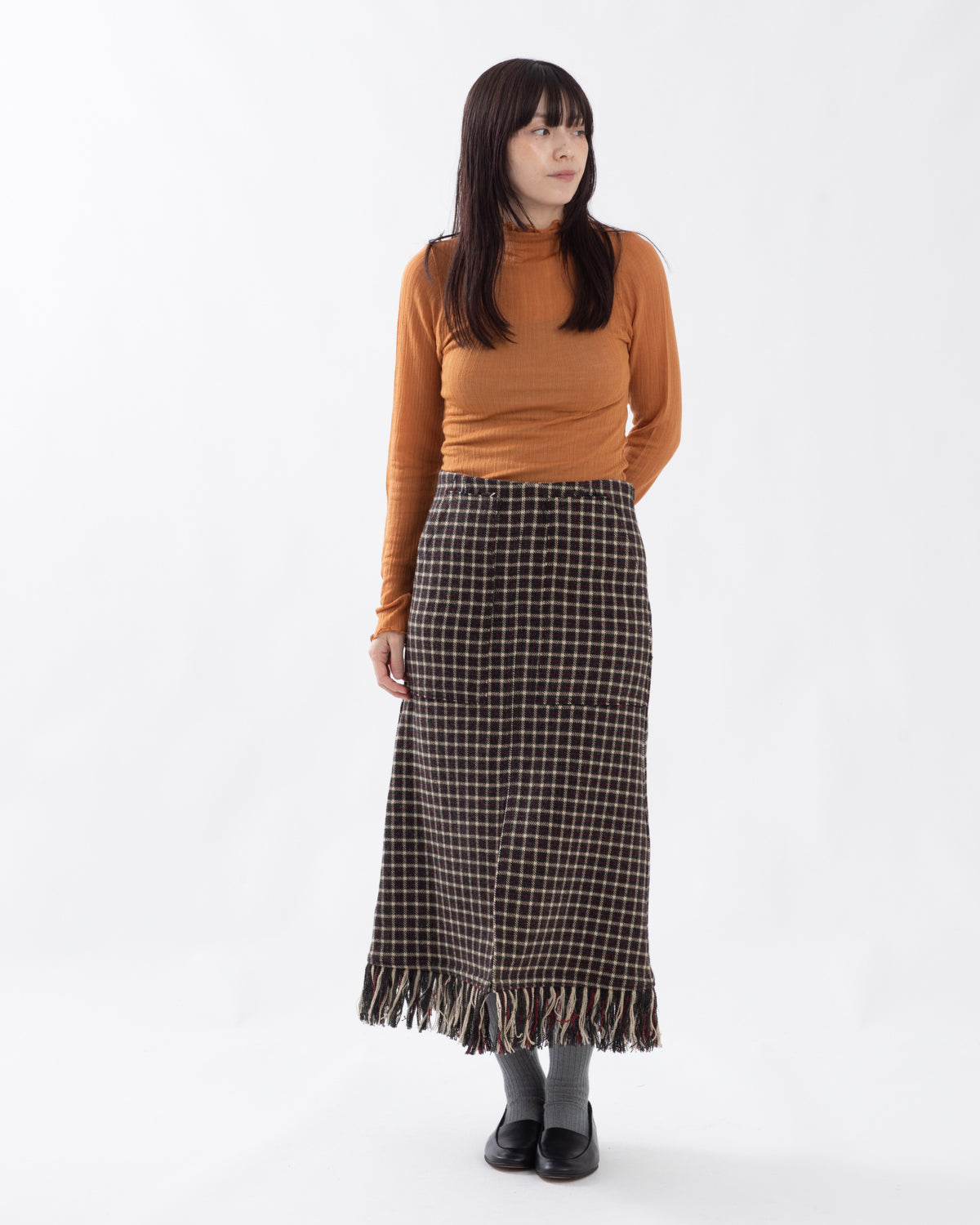 TARTAN PLAID FRINGE SK