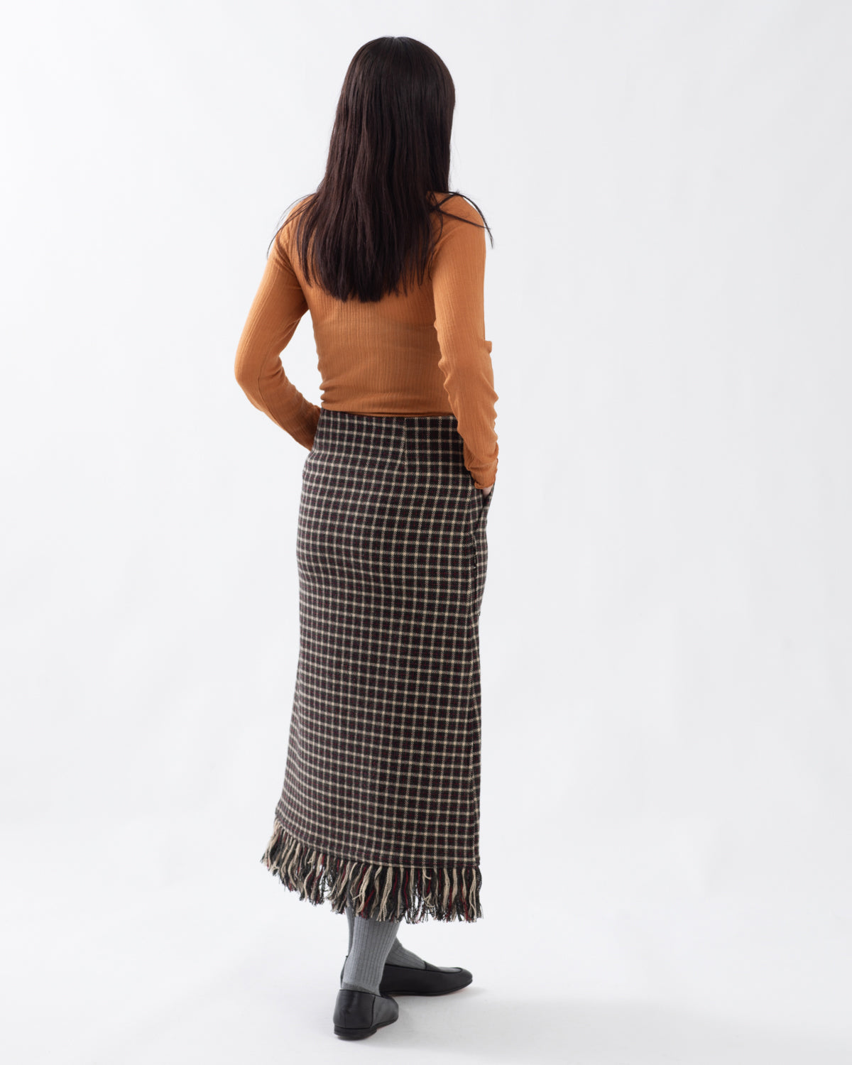TARTAN PLAID FRINGE SK