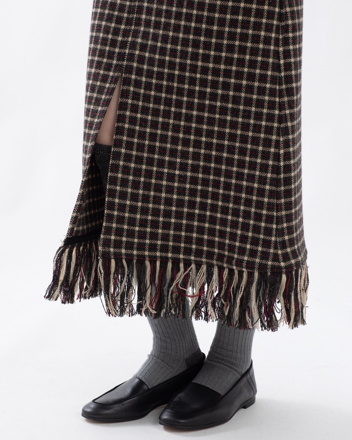 TARTAN PLAID FRINGE SK