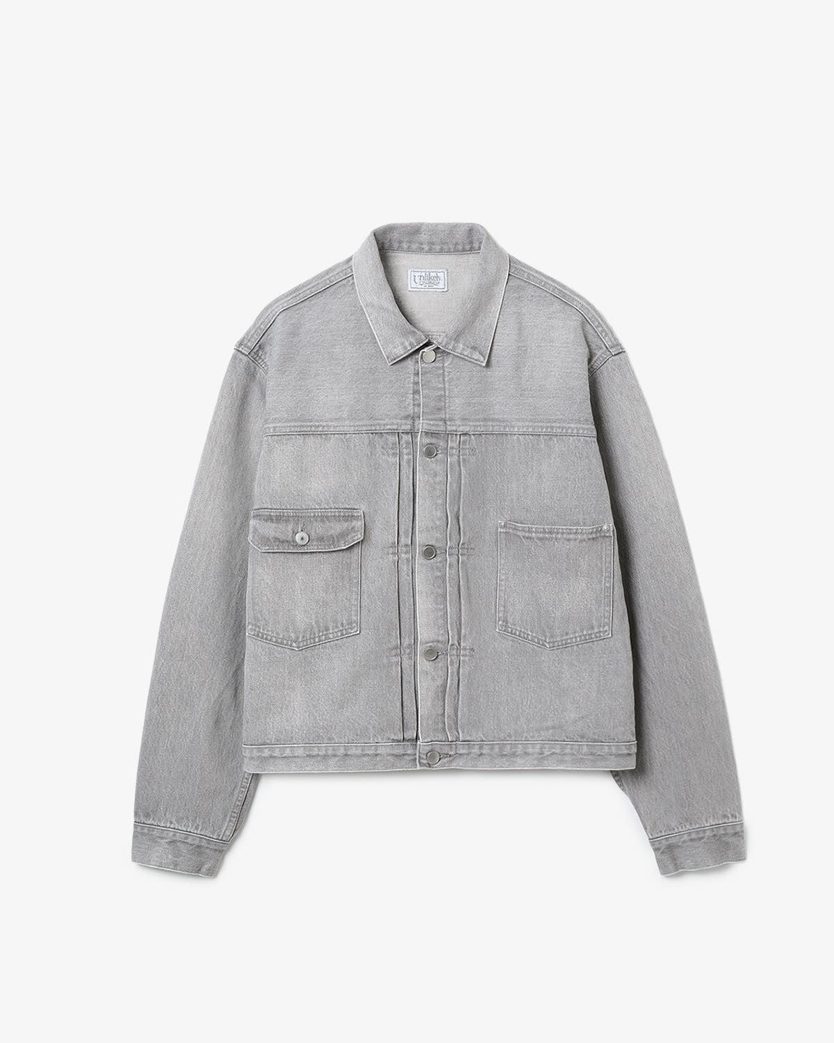 UNLIKELY TIME TRAVEL TRUCKER JACKET GRAY DENIM