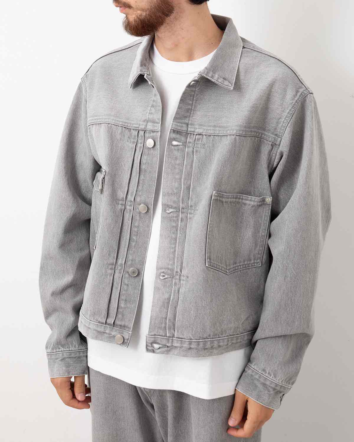 UNLIKELY TIME TRAVEL TRUCKER JACKET GRAY DENIM