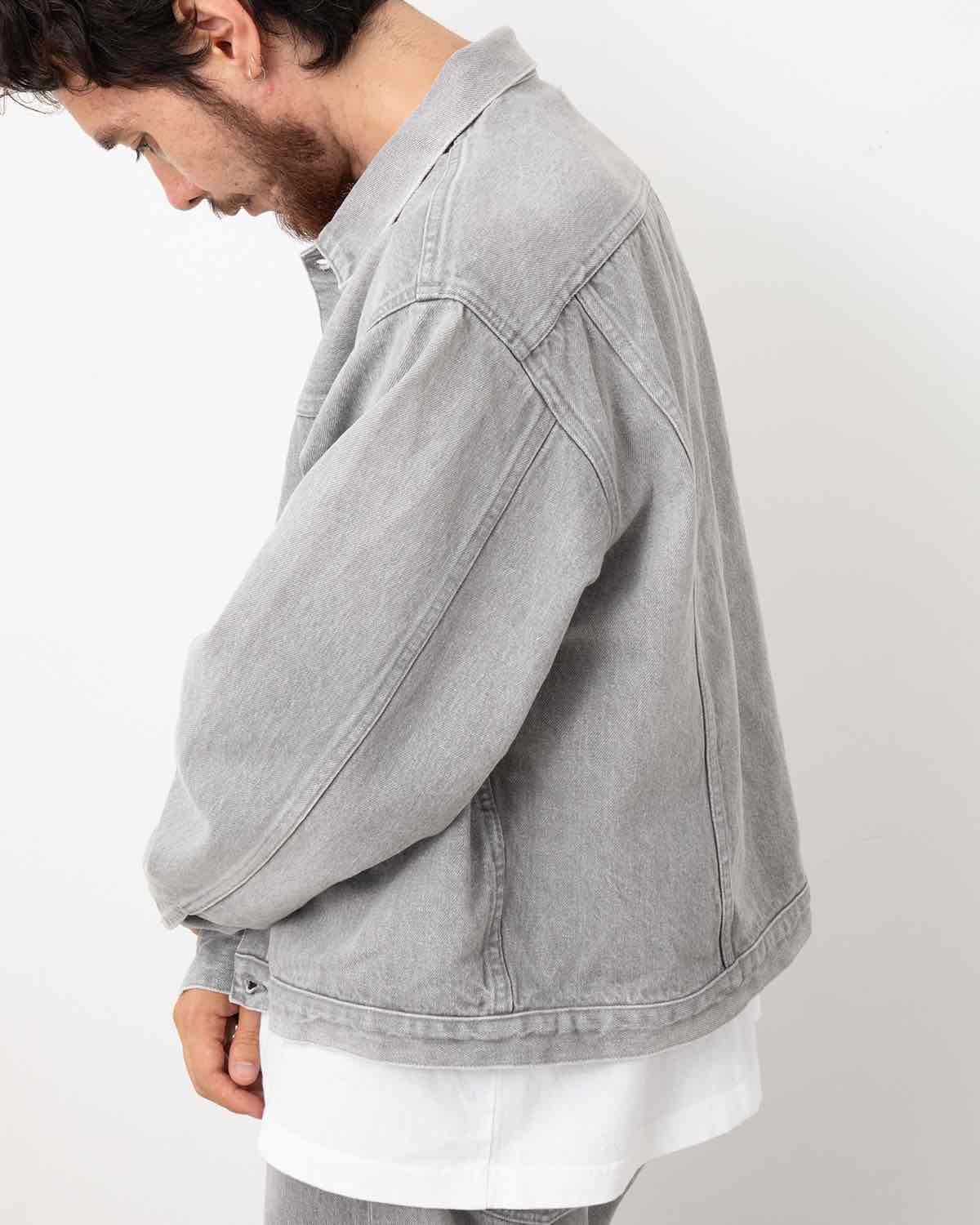 UNLIKELY TIME TRAVEL TRUCKER JACKET GRAY DENIM