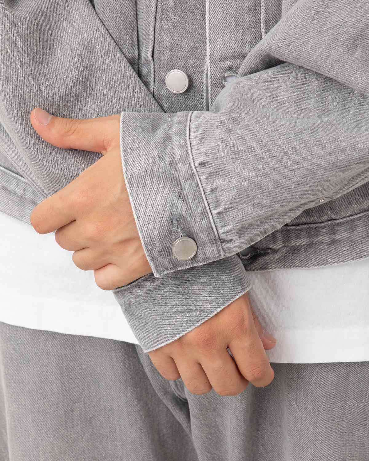 UNLIKELY TIME TRAVEL TRUCKER JACKET GRAY DENIM