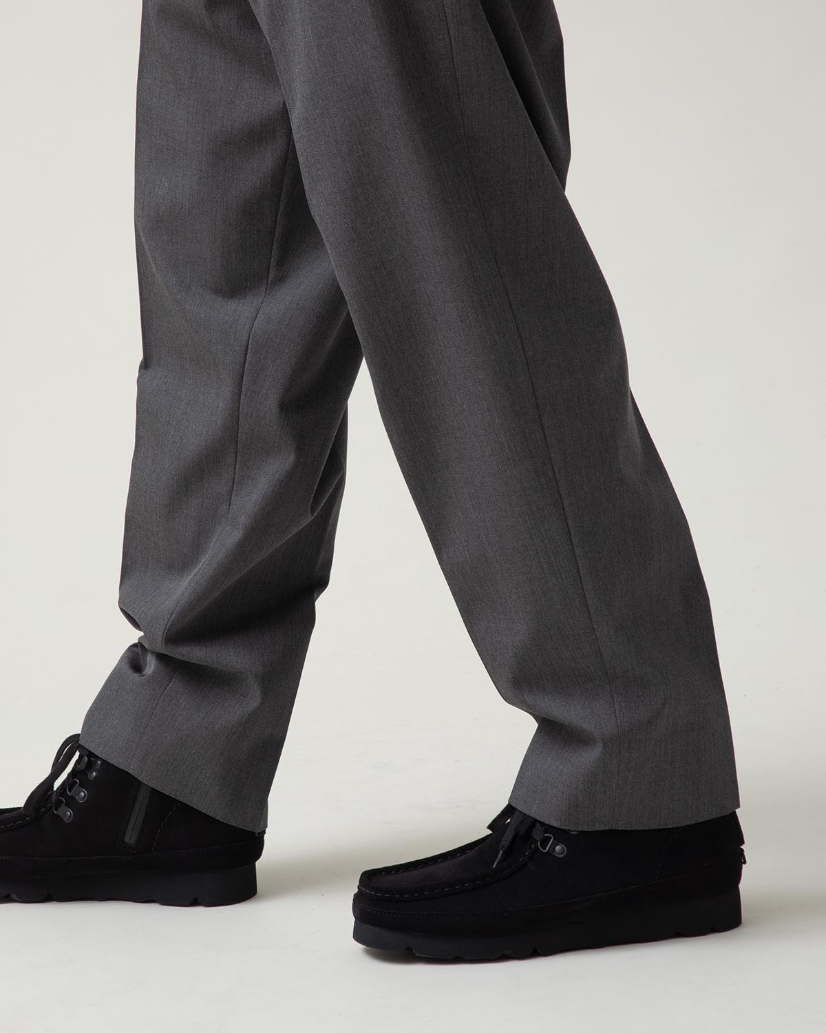 UNLIKELY BACK STRAP PLAIN FRONT TROUSERS WOOL SERGE