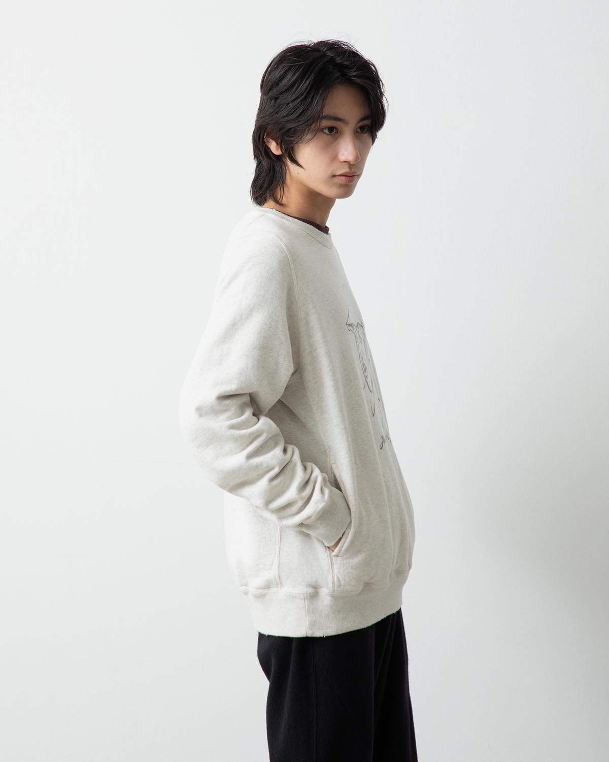 MONK CREW PULLOVER COTTON SWEAT 