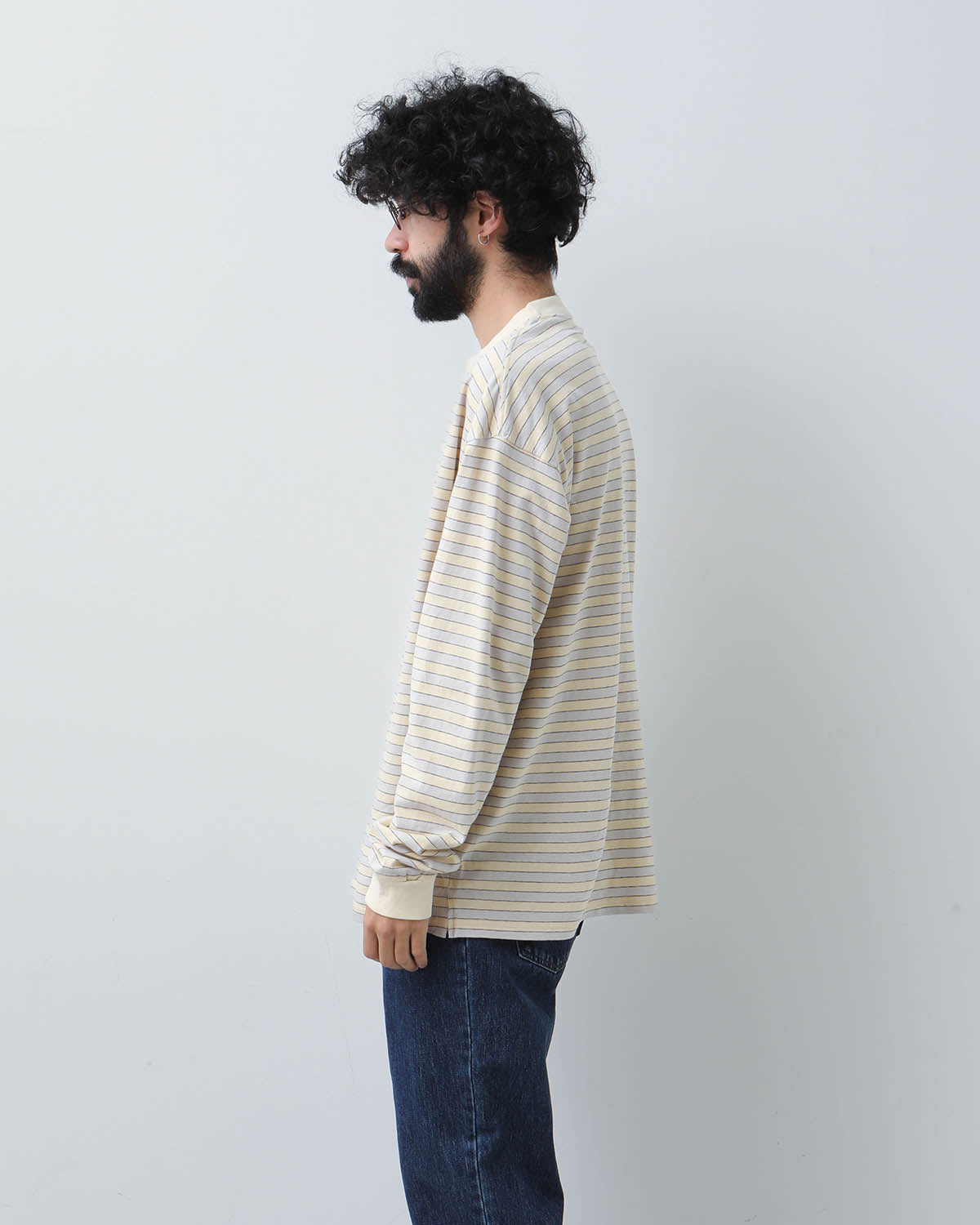 LONG SLEEVE BORDER T-SHIRT