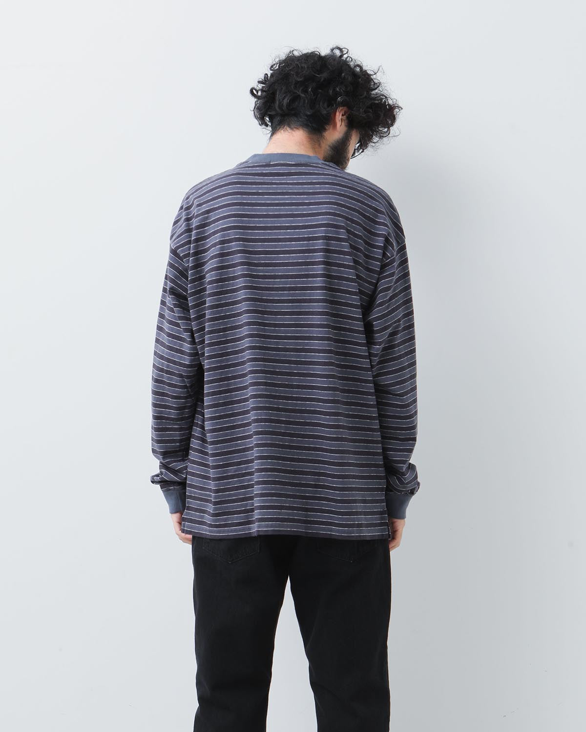 LONG SLEEVE BORDER T-SHIRT