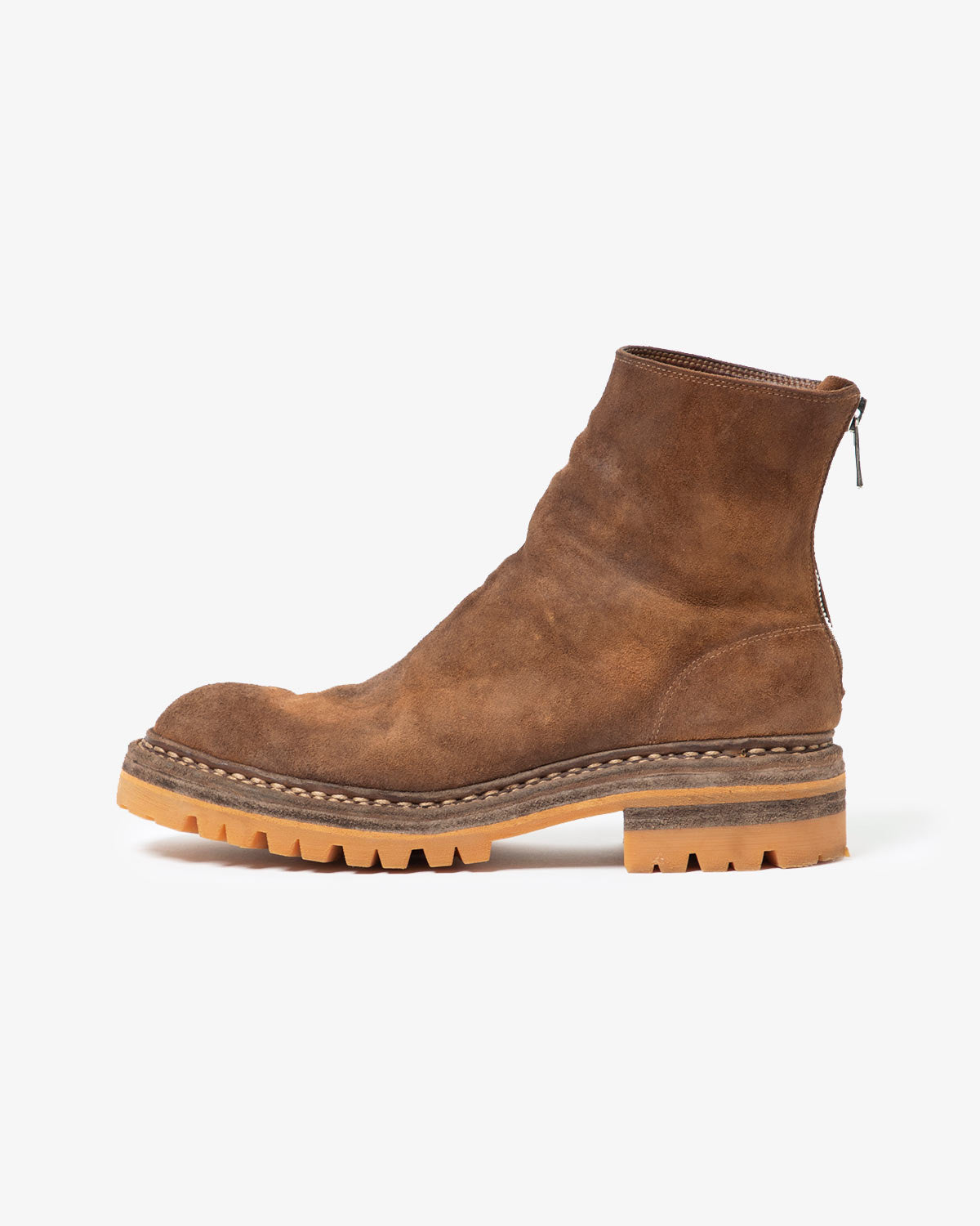 BACK ZIP MIDDLE BOOTS HORSE LEATHER by GUIDI
