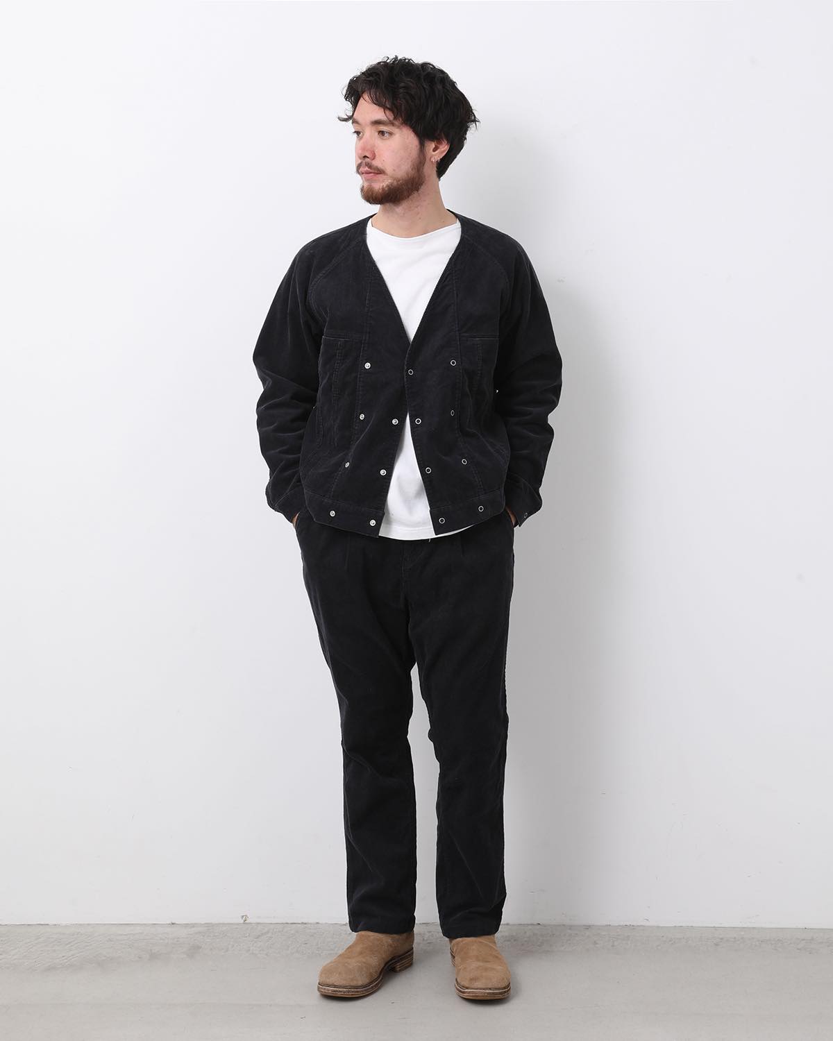 MONK EASY PANTS COTTON CORD SULFUR DYE