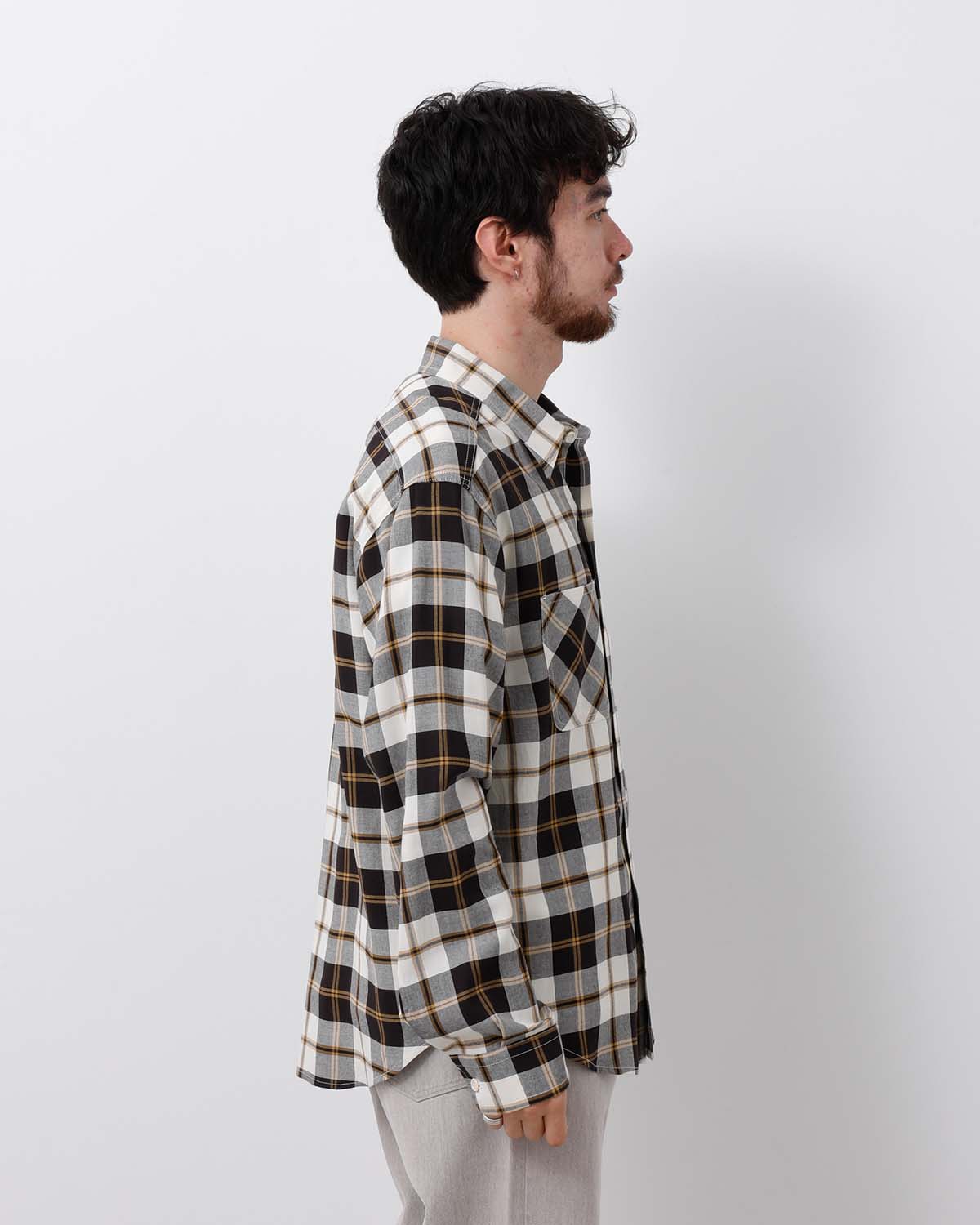 LONG SLEEVE RAYON CHECK SHIRT