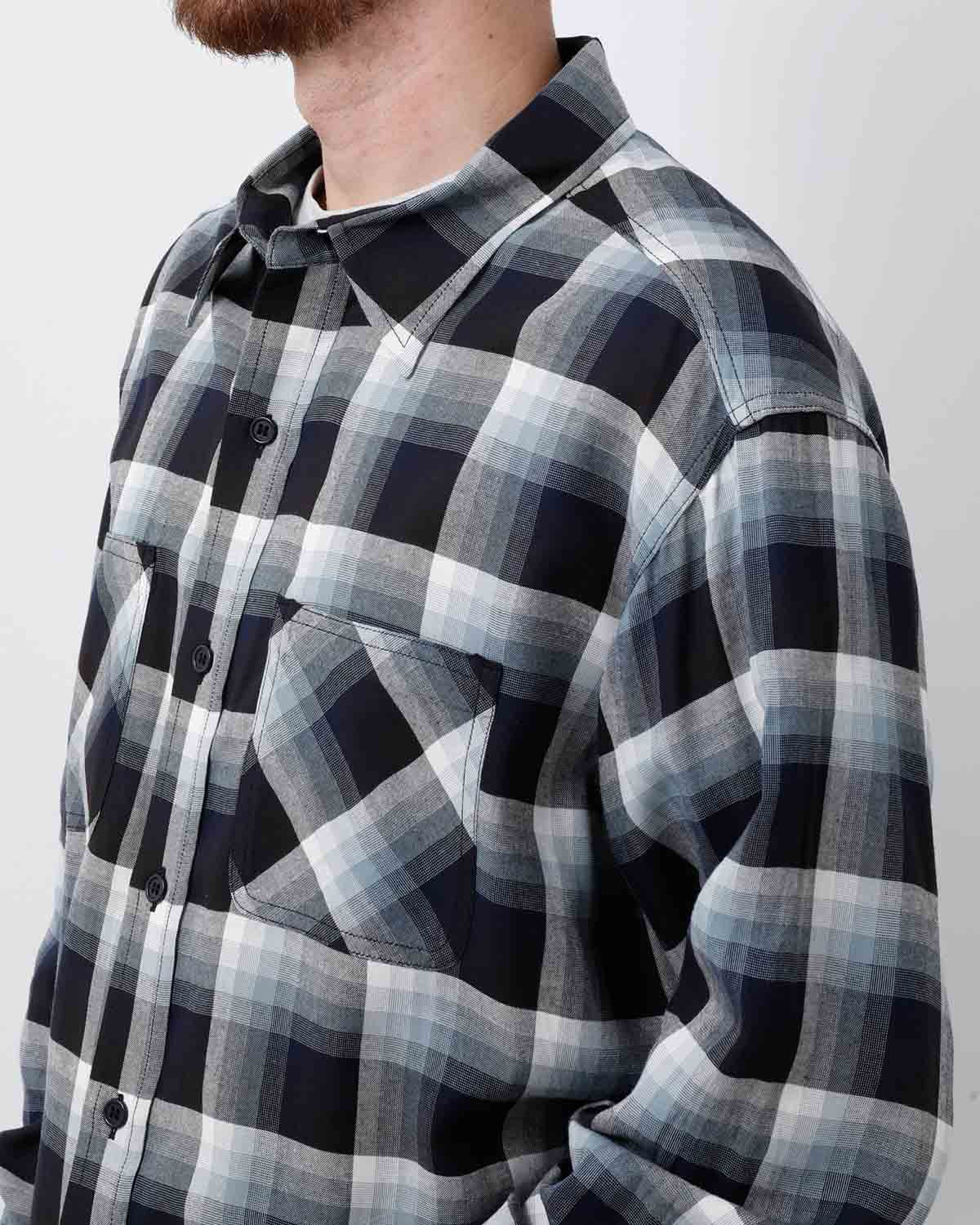 LONG SLEEVE RAYON CHECK SHIRT
