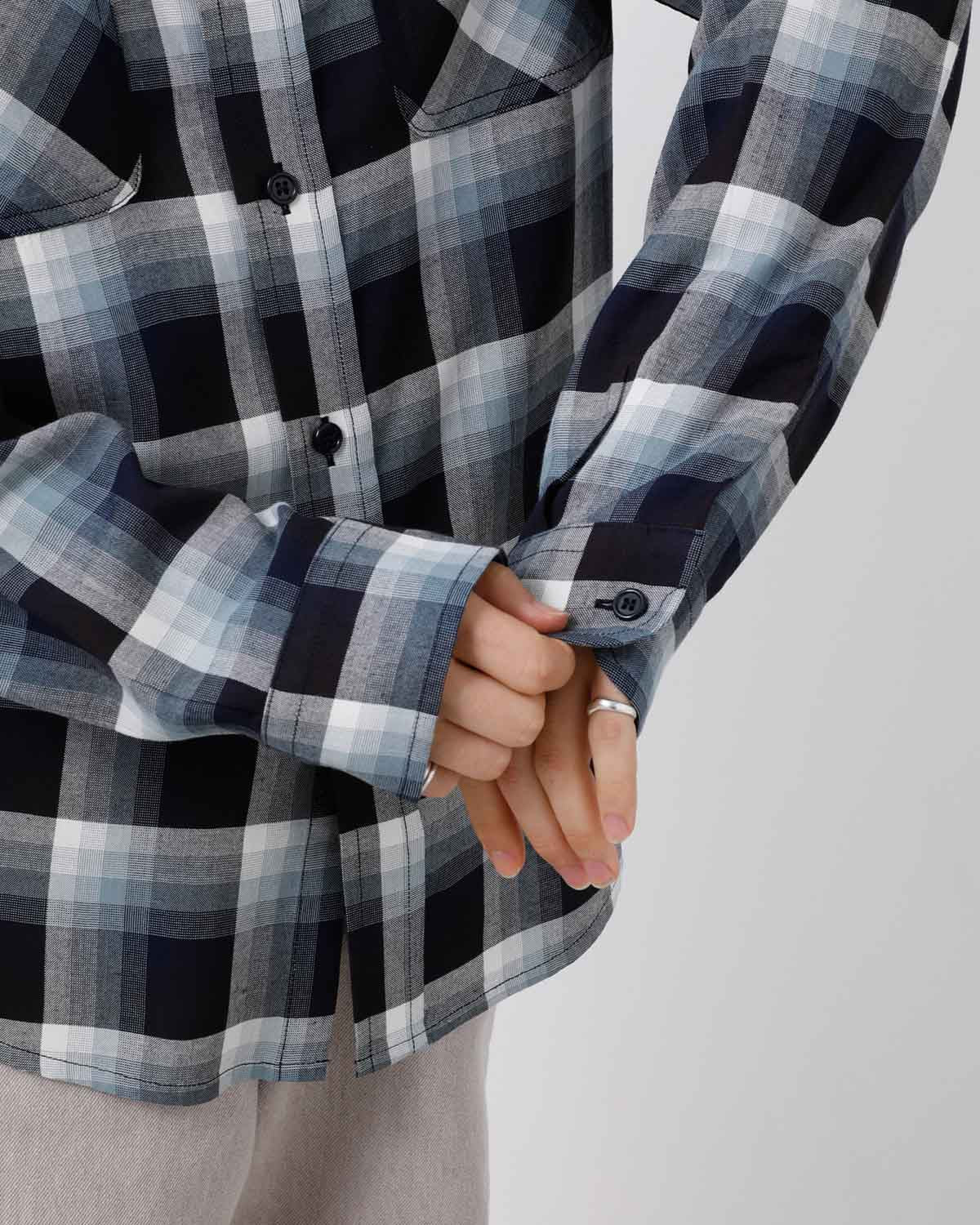 LONG SLEEVE RAYON CHECK SHIRT