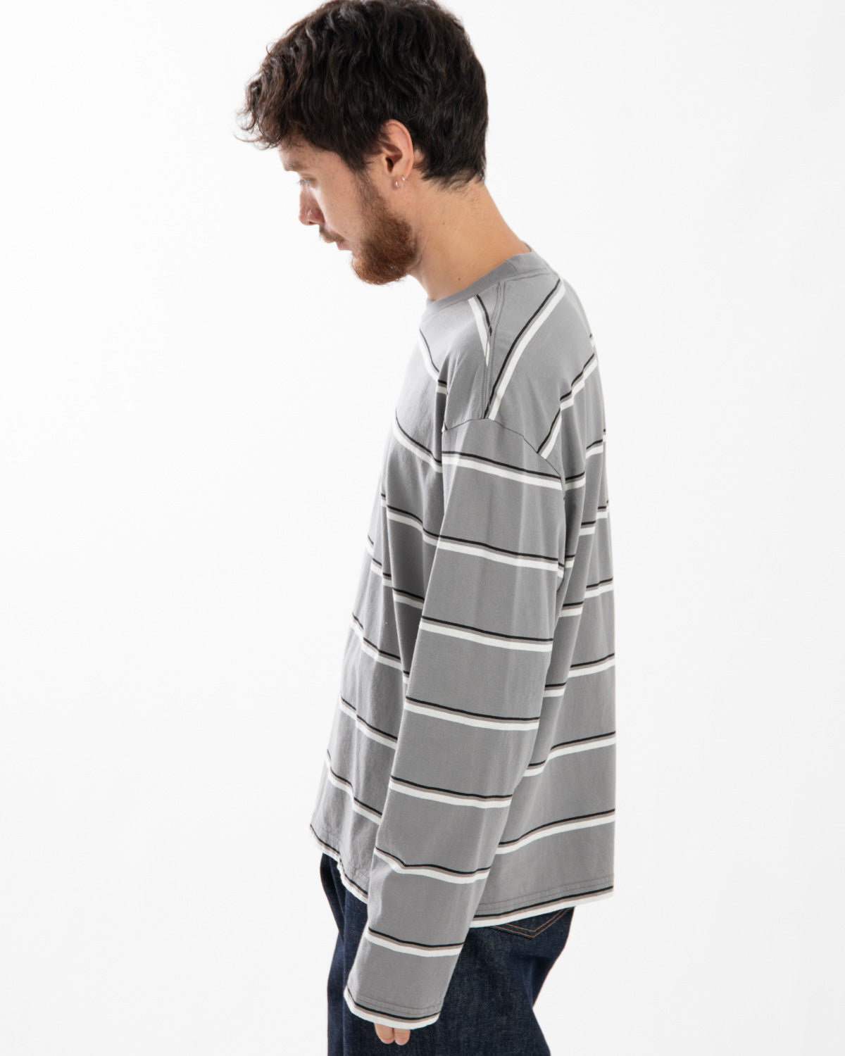 LONG SLEEVE BORDER T-SHIRT