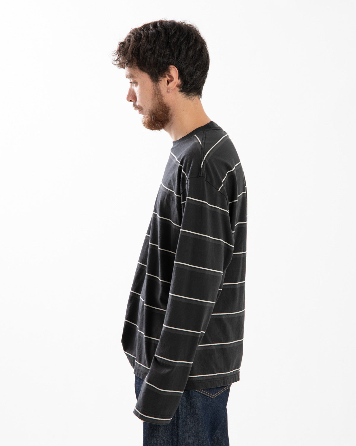 LONG SLEEVE BORDER T-SHIRT