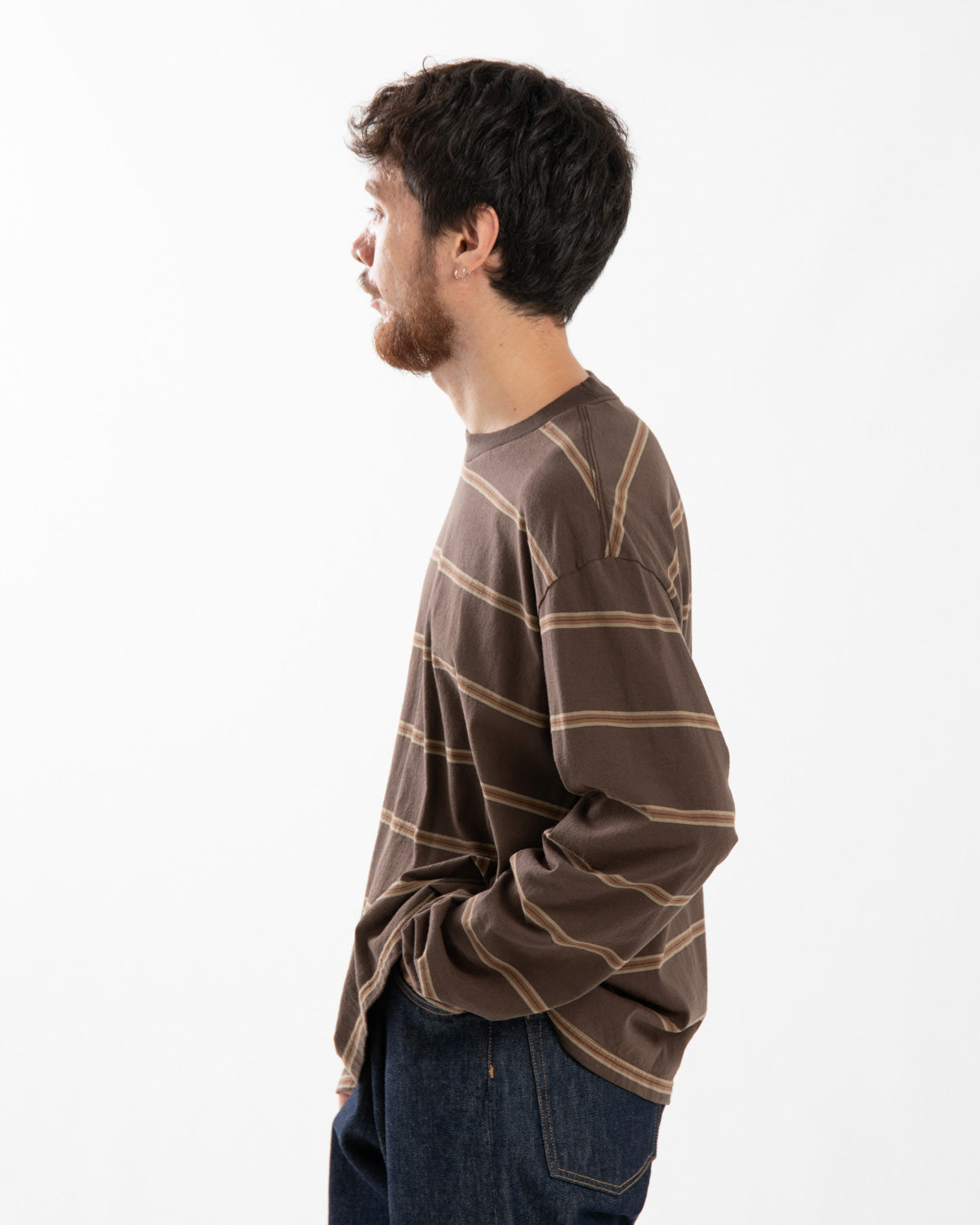 LONG SLEEVE BORDER T-SHIRT