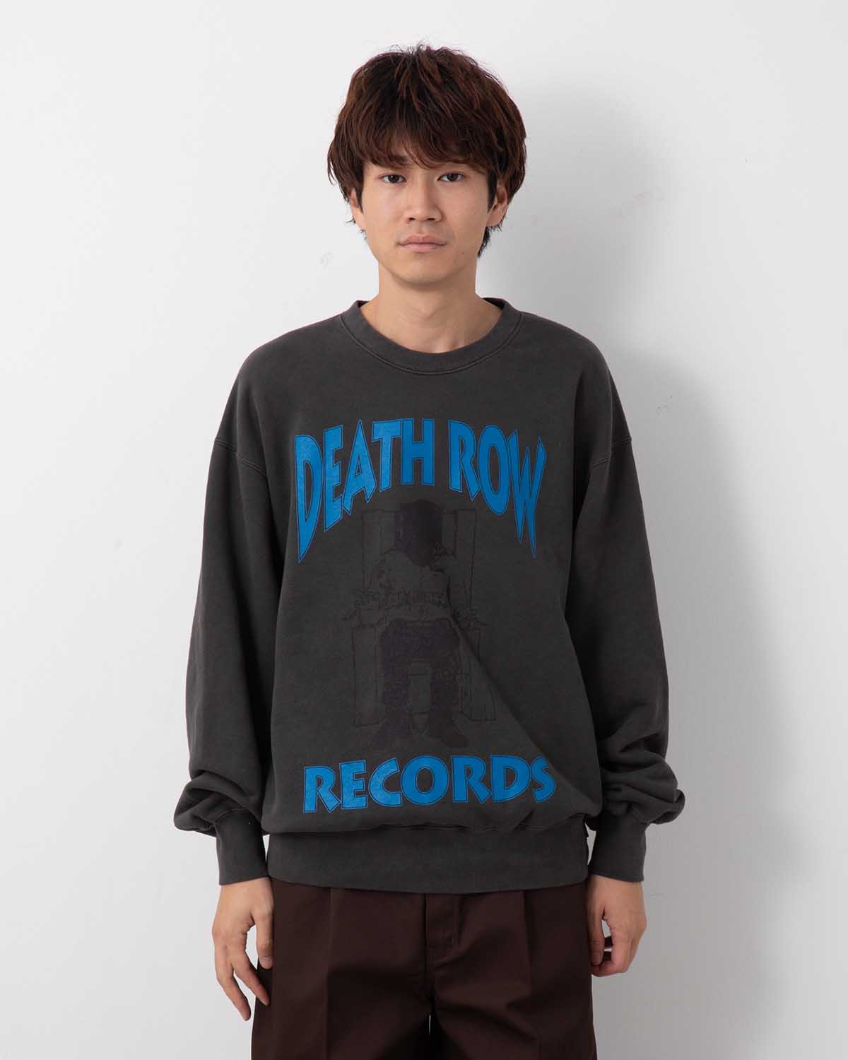 DEATH ROW RECORDS / WASHED MIDDLE WEIGHT CREW NECK SWEAT SHIRT
