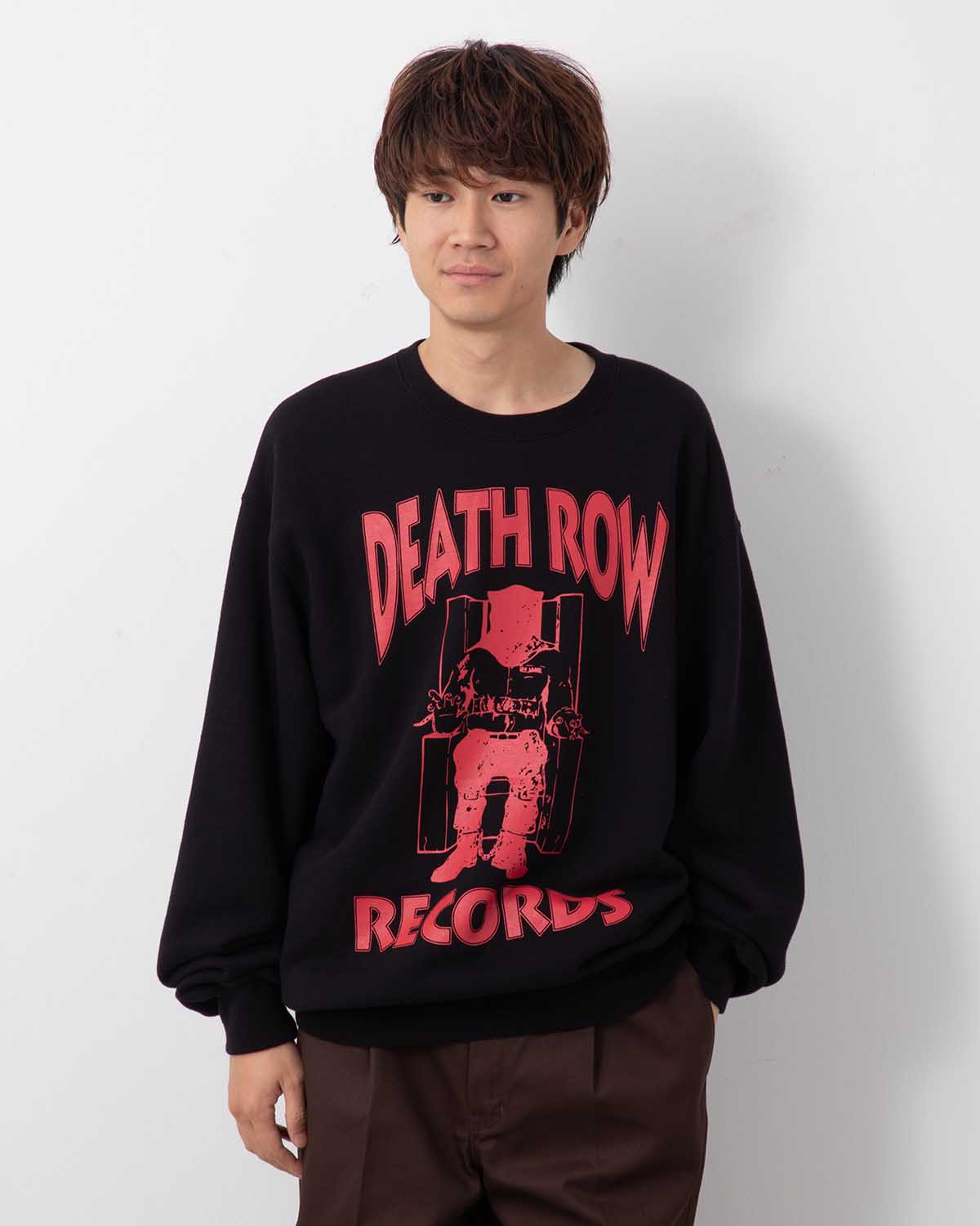 DEATH ROW RECORDS / WASHED MIDDLE WEIGHT CREW NECK SWEAT SHIRT