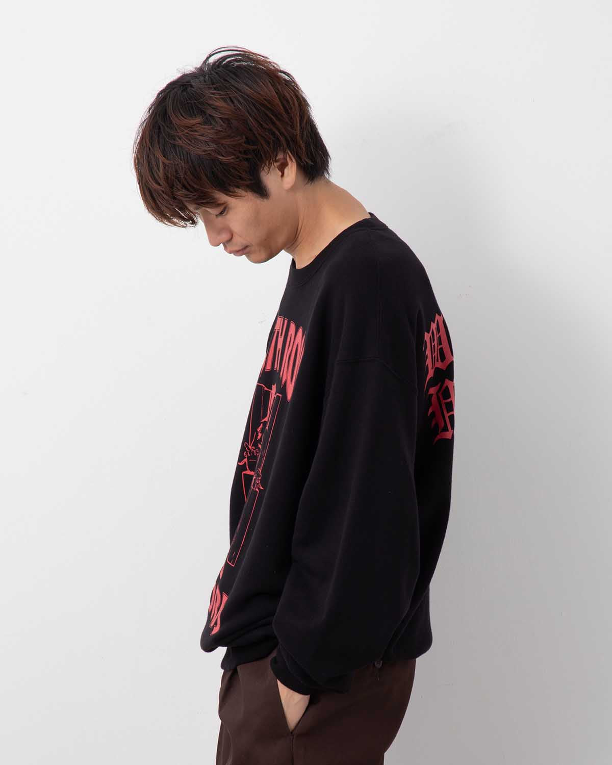 DEATH ROW RECORDS / WASHED MIDDLE WEIGHT CREW NECK SWEAT SHIRT