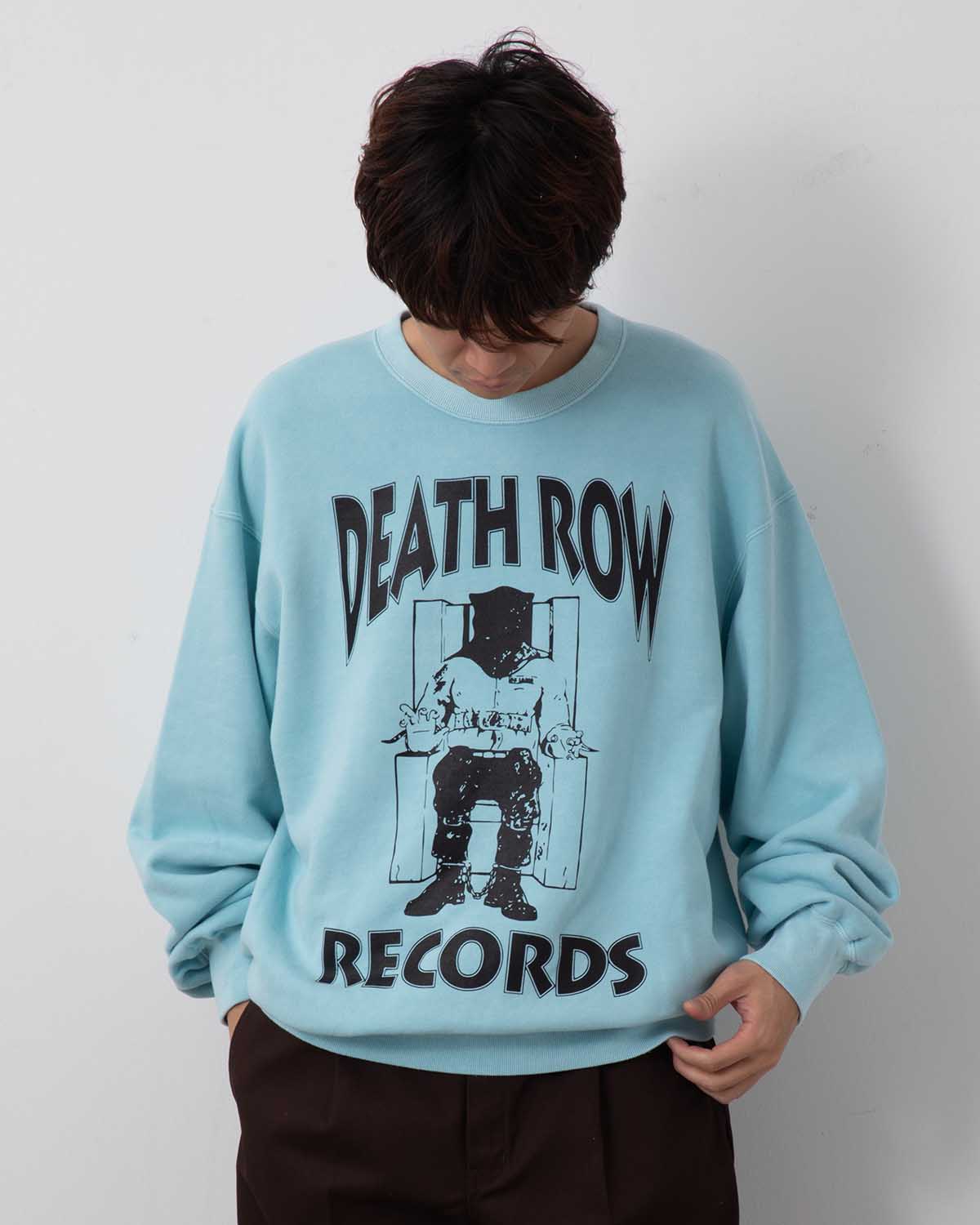 DEATH ROW RECORDS / WASHED MIDDLE WEIGHT CREW NECK SWEAT SHIRT