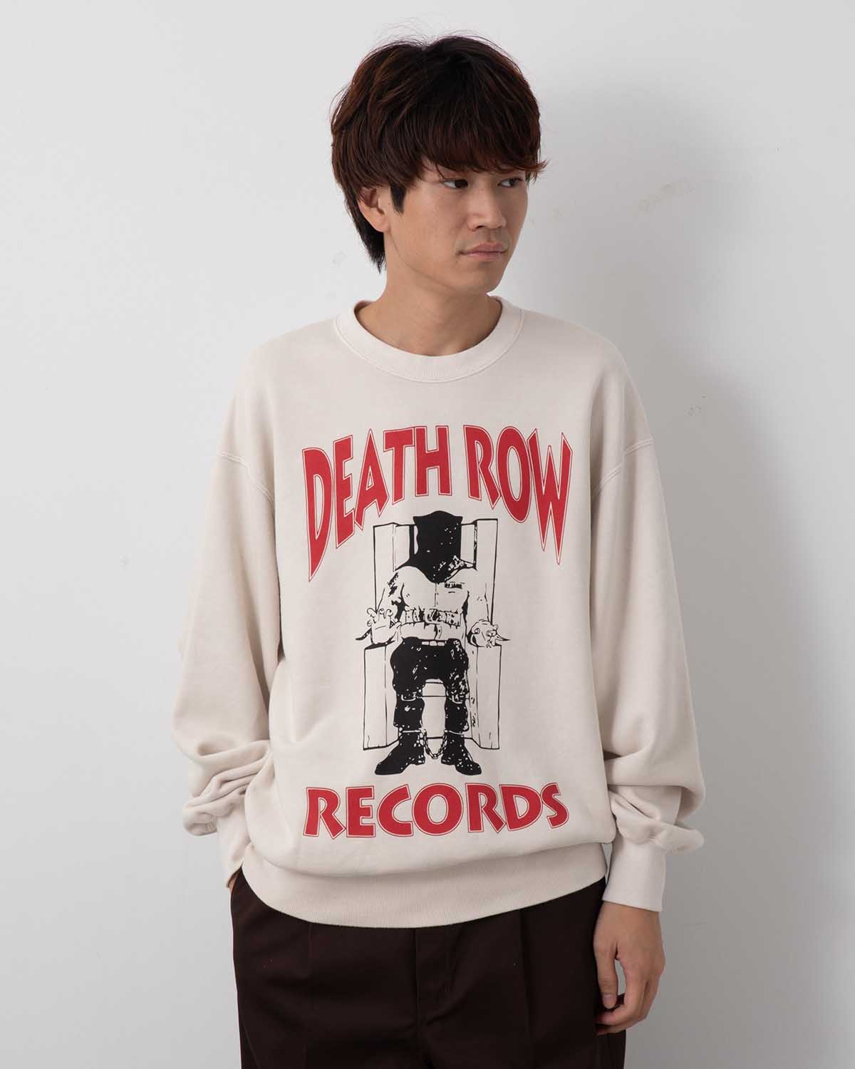 DEATH ROW RECORDS / WASHED MIDDLE WEIGHT CREW NECK SWEAT SHIRT
