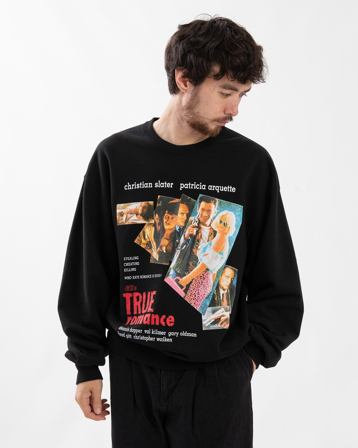 TRUE ROMANCE / WASHED CREW NECK SWEAT SHIRT
