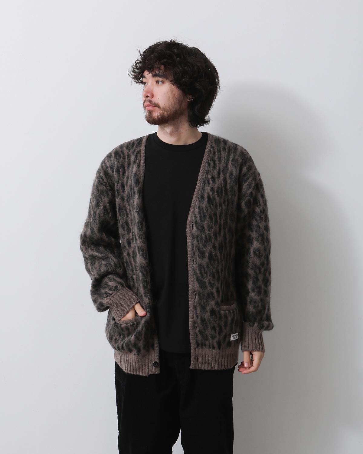 LEOPARD HEAVY MOHAIR CARDIGAN