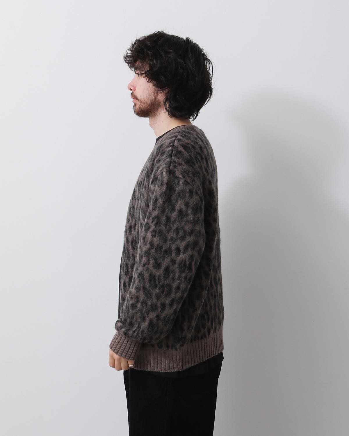 LEOPARD HEAVY MOHAIR CARDIGAN