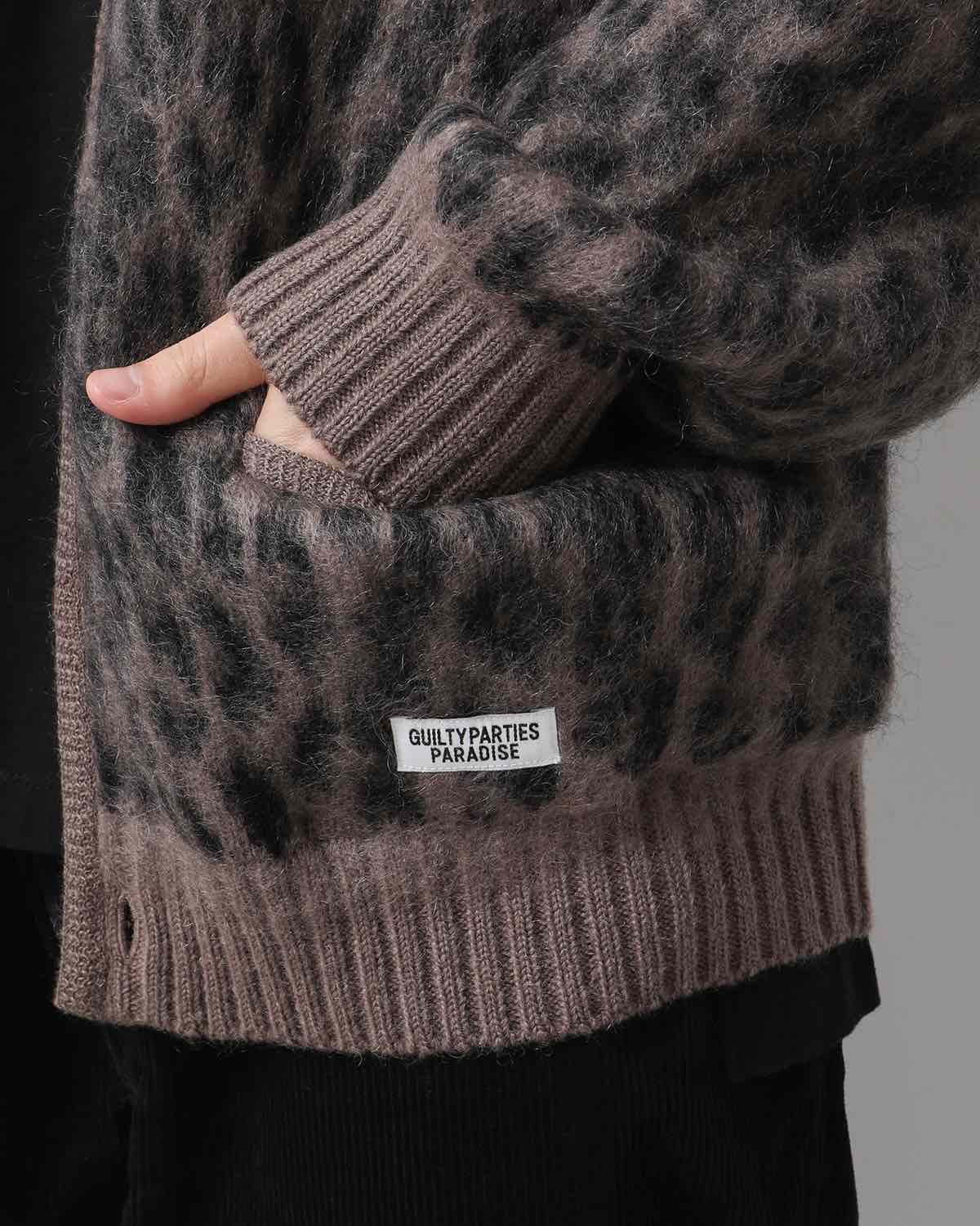 LEOPARD HEAVY MOHAIR CARDIGAN