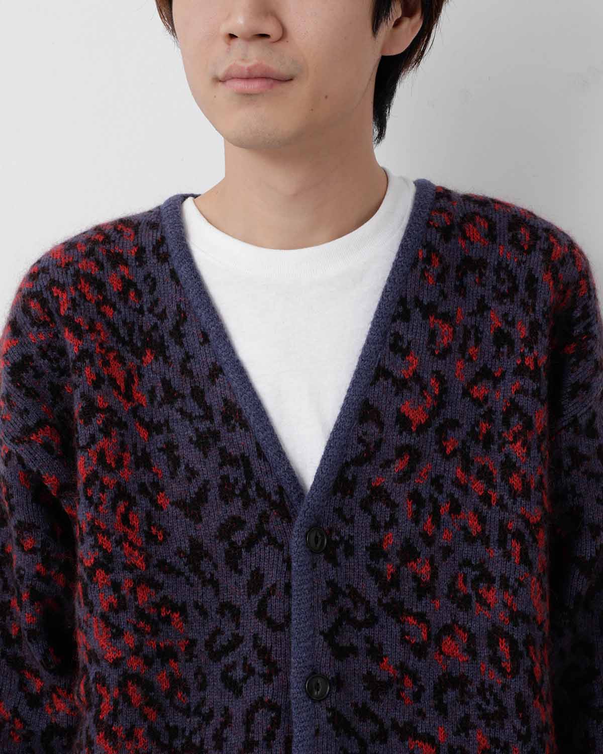 LEOPARD MOHAIR CARDIGAN