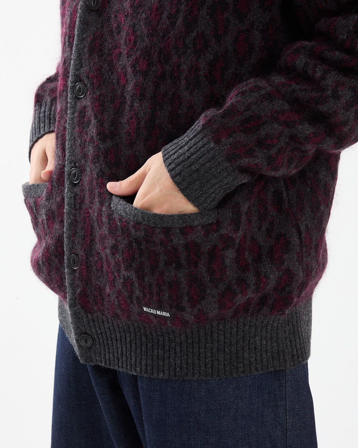 LEOPARD MOHAIR JACQUARD CARDIGAN