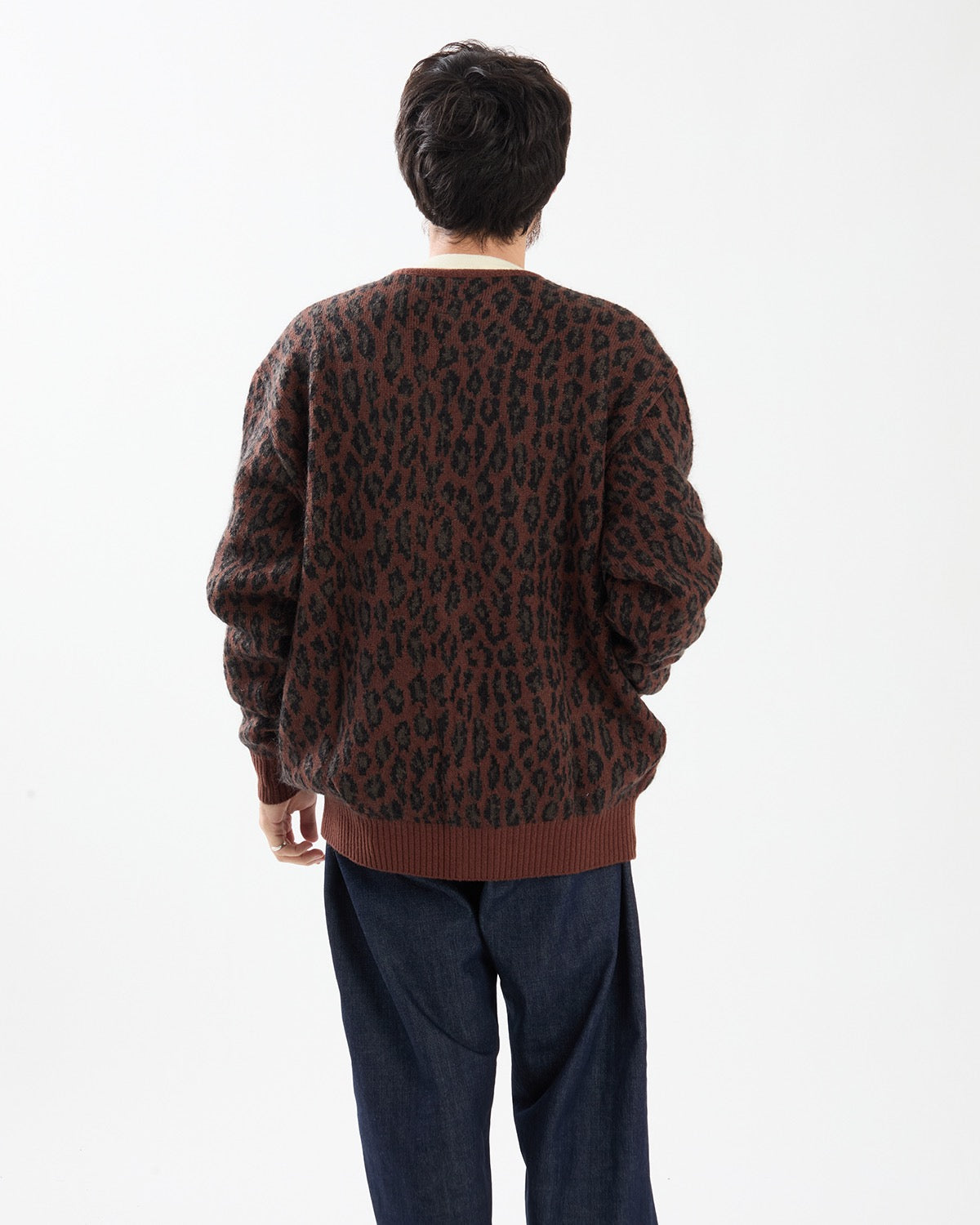 LEOPARD MOHAIR JACQUARD CARDIGAN