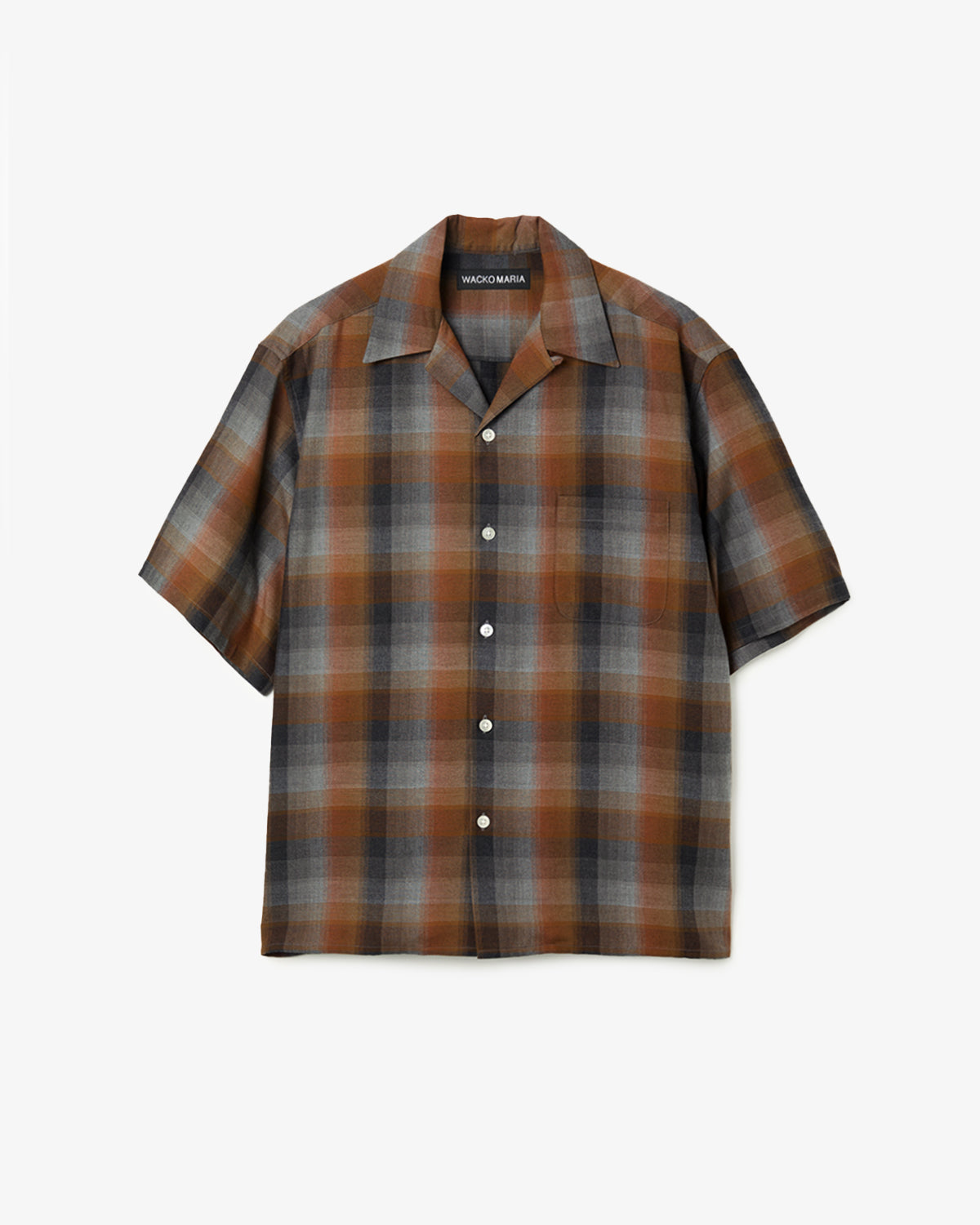 OMBRE CHECK OPEN COLLAR SHIRT S/S ( TYPE-1 )