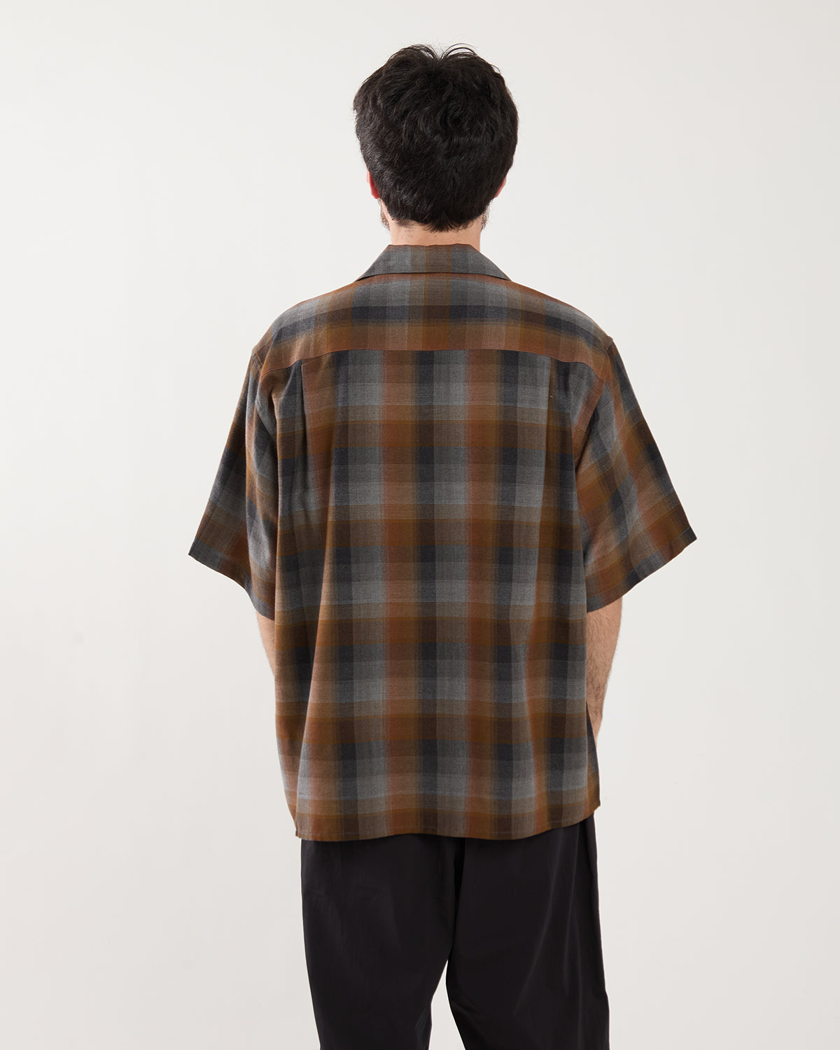 OMBRE CHECK OPEN COLLAR SHIRT S/S ( TYPE-1 )
