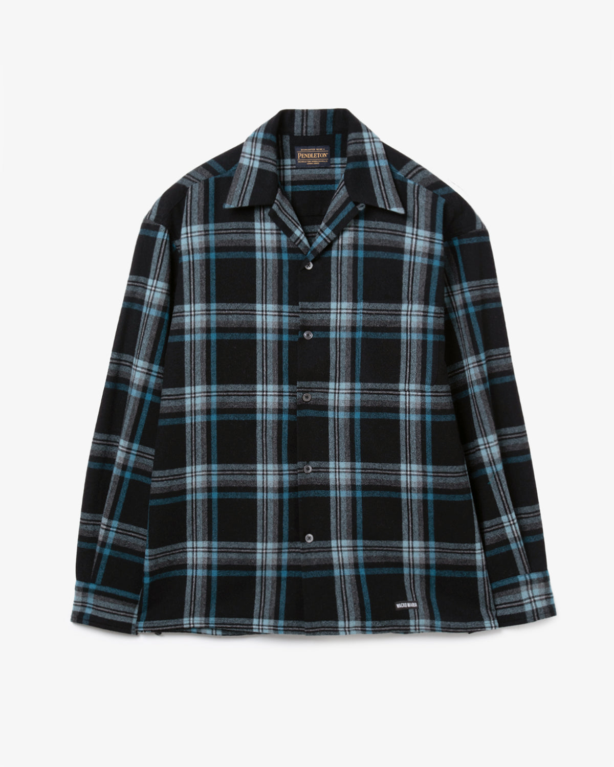 WOOL OMBRE CHECK OPEN COLLAR SHIRT L/S ( TYPE-3 )