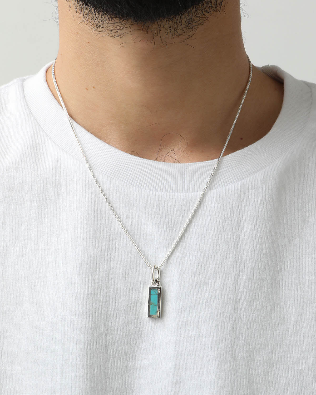 RECTANGLE NECKLACE WITH TURQUOISE
